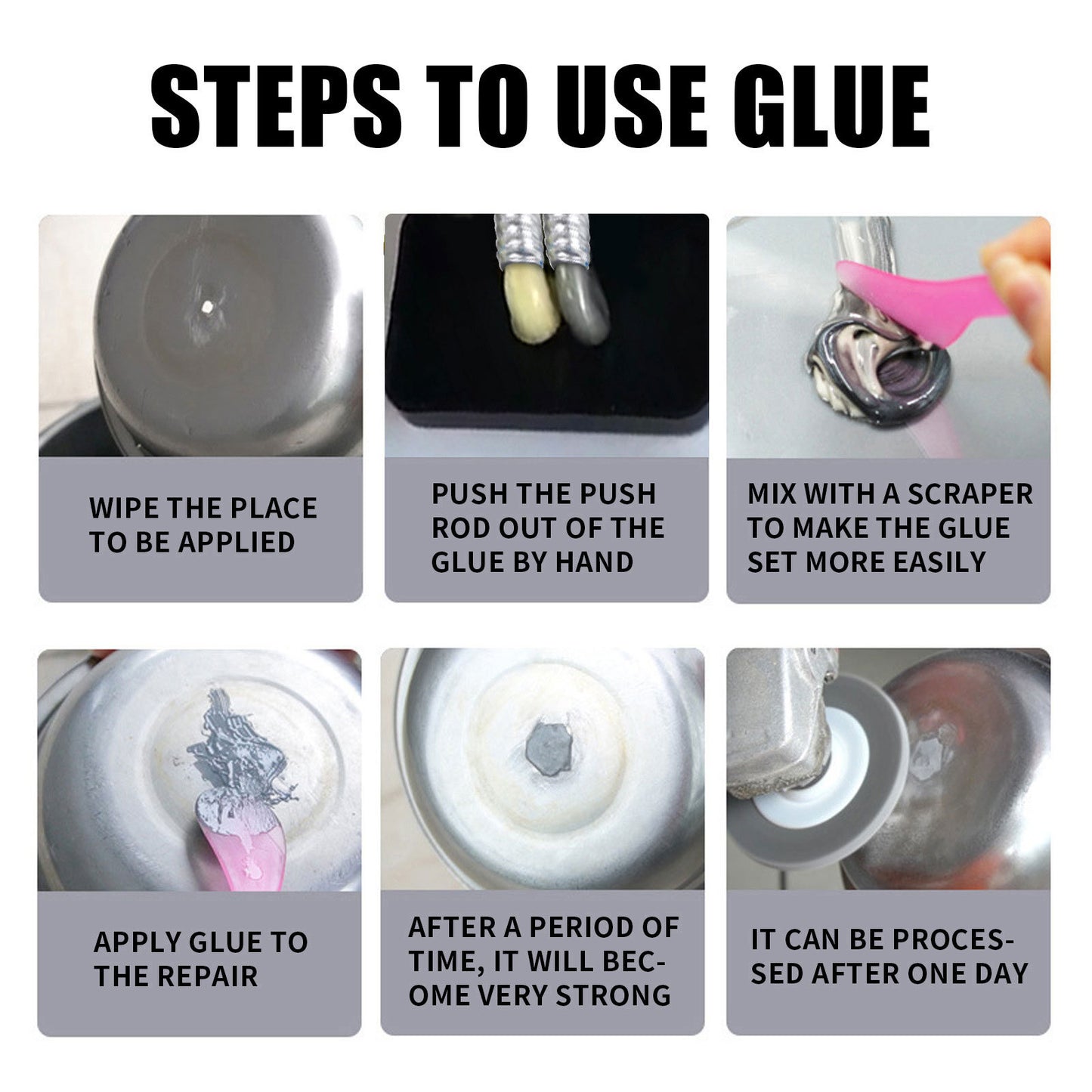 Fifuroes AB Casting Glue, Fast Drying Metal Tank Repair High Temperature Casting Glue