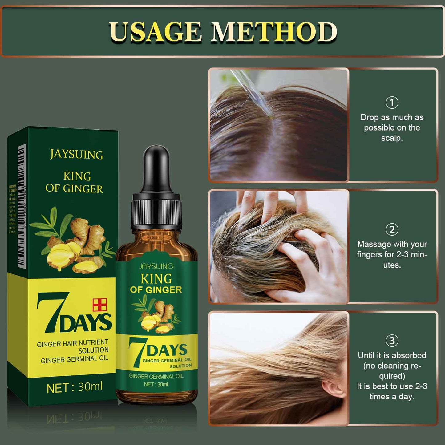 Fifuroes Ginger Hair Care Essential Oil Refreshing And Nourishing Scalp Follicles And Strengthening Hair Nutrition Solution