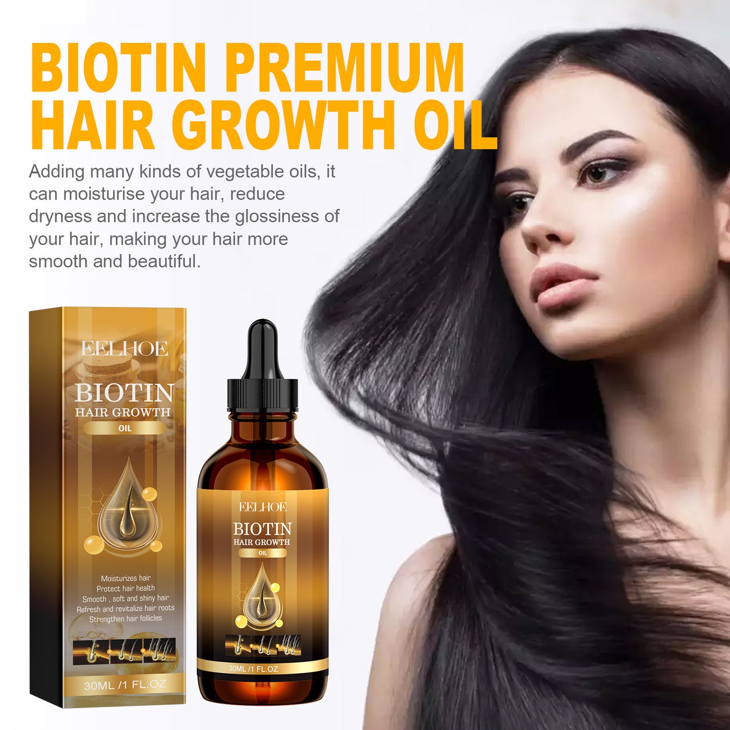 Fifuroes Biotin Hair Essential Oil Deeply Moisturizes And Improves Scalp Massage Treatment Soft Hair Essential Oil