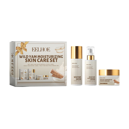 Fifuroes Wild Yam Moisturizing Skin Care Set, Hydrating And Moisturizing Skin Care Cream Lotion Refreshing And Non-Greasy