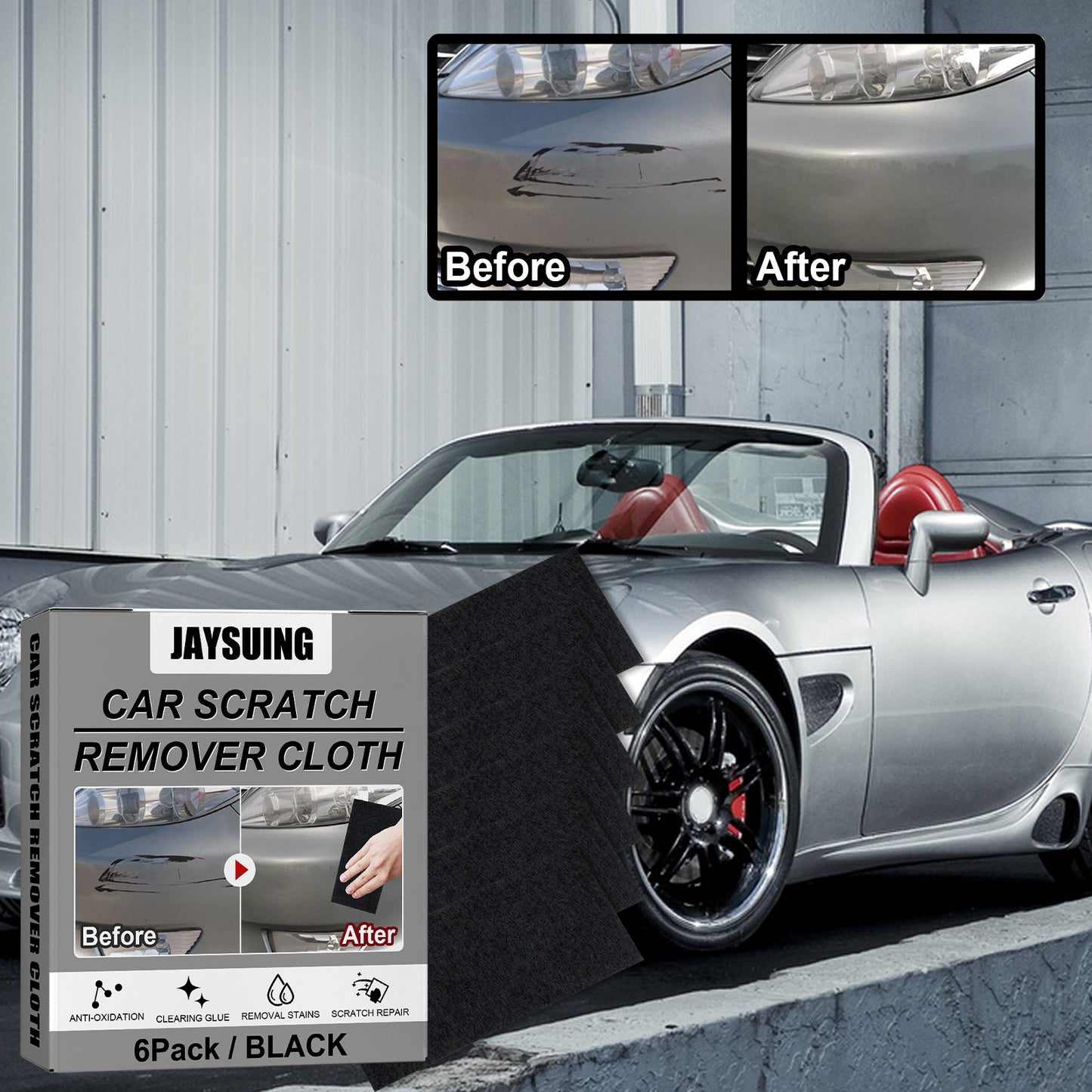 Fifuroes Car Scratch Remover Cloth, Nano Flash Cloth Car Scratches Water Stain Cleaning Scratches Care And Maintenance