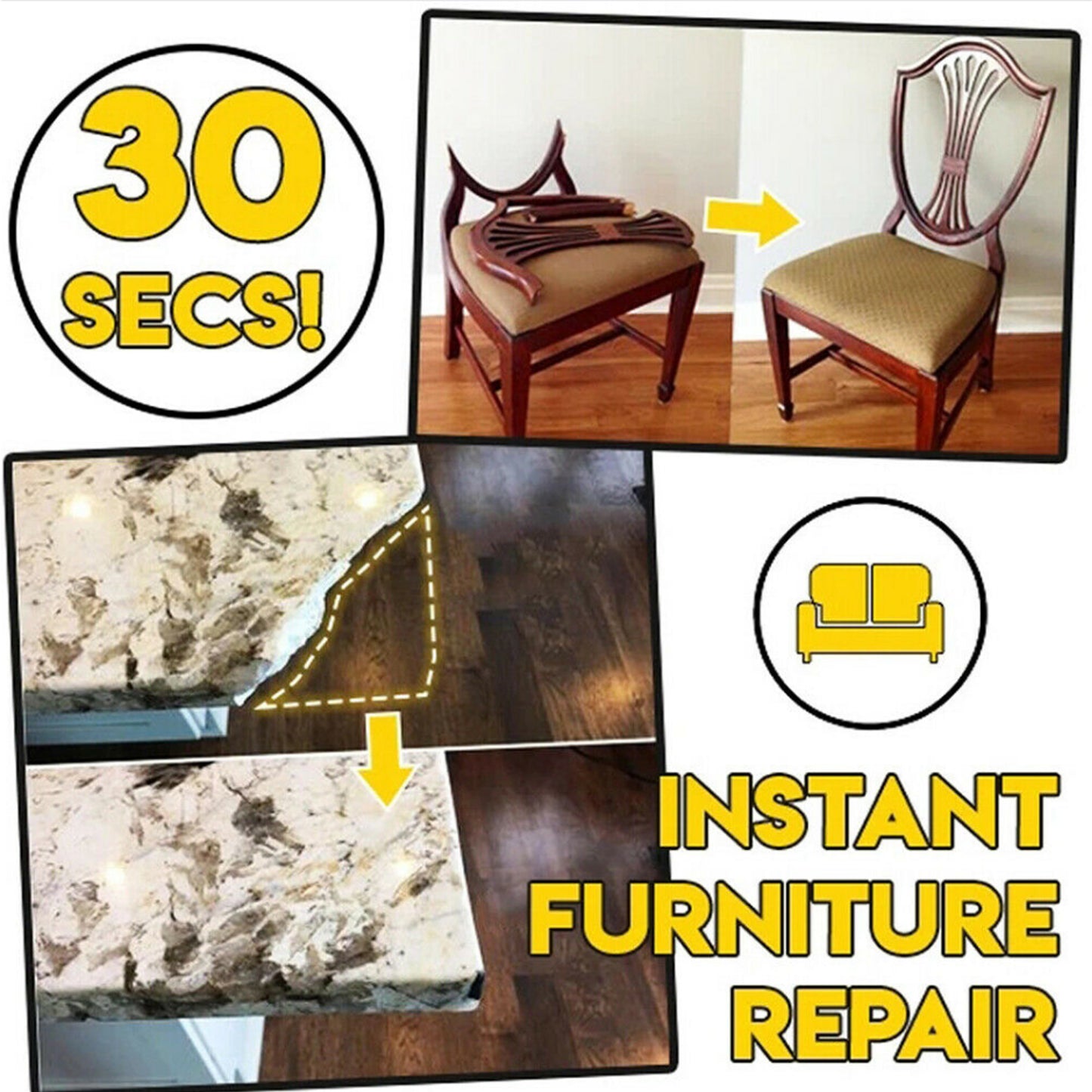 Fifuroes Multifunctional Adhesive, Repair Manual Diy Quick Drying Adhesive Repair Leather Wood Tile