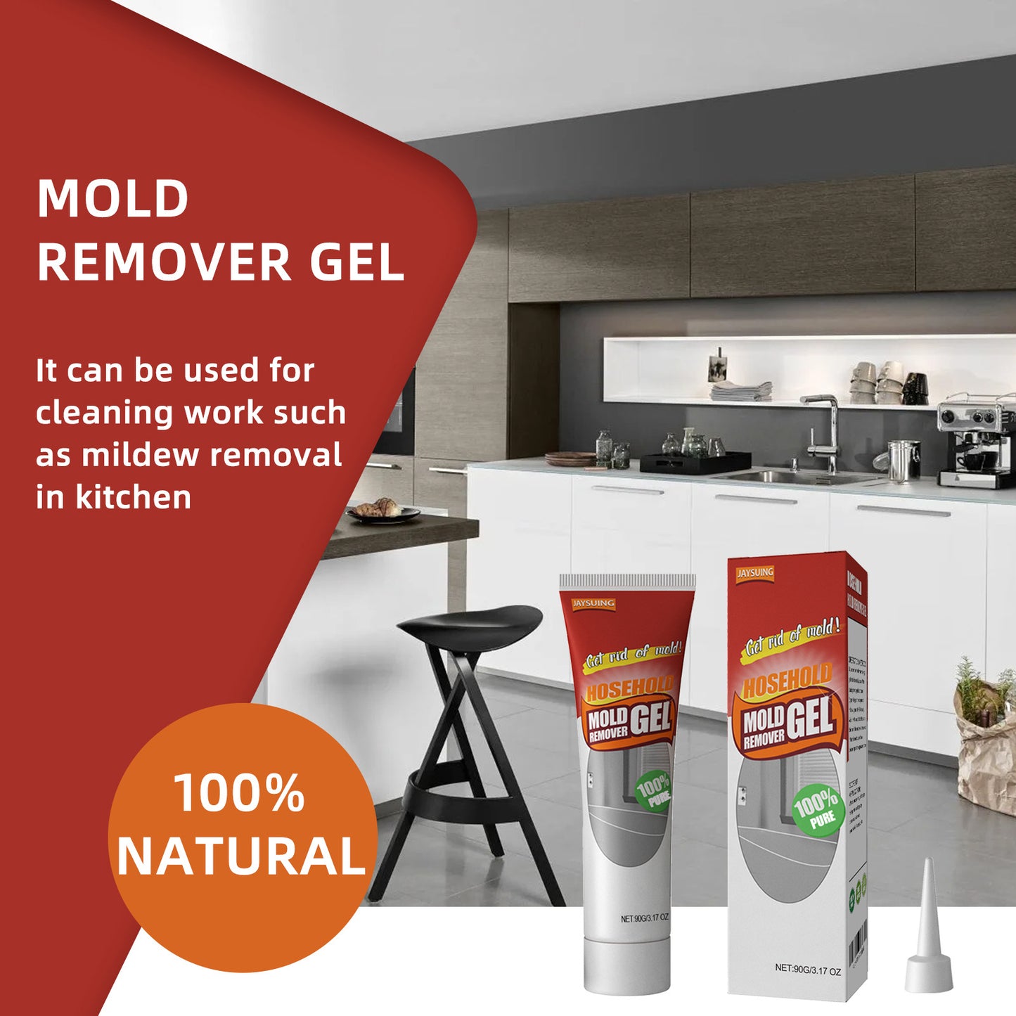 Fifuroes Wall Mold Removal Gel, Wall Wall Bathroom Kitchen White Mold Removal Gel