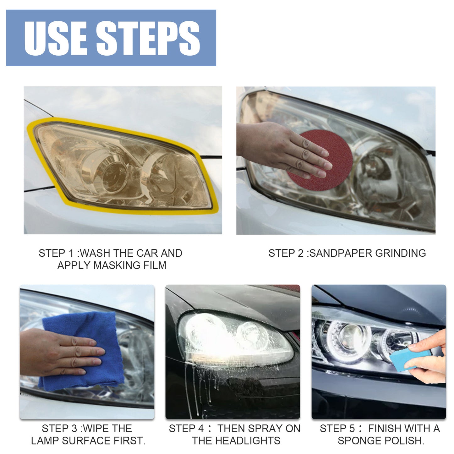 Fifuroes Car Headlight Scratch Repair Spray, Reconditioning Spray For Headlamp Crystal Plated Vehicles