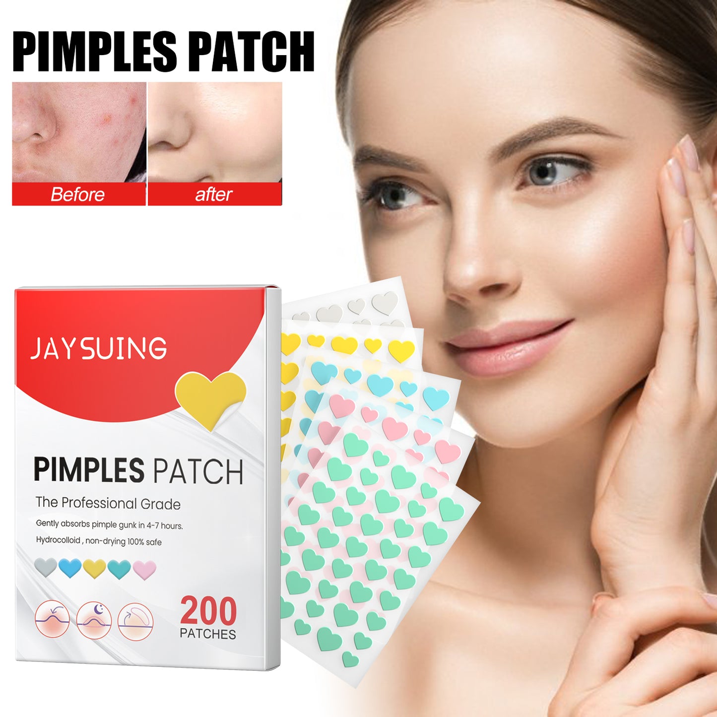 Fifuroes Pimples Patch, Mild Non-Irritant Lightening Pimples Spot Pimples Mark Covering Acne Pimples Patch