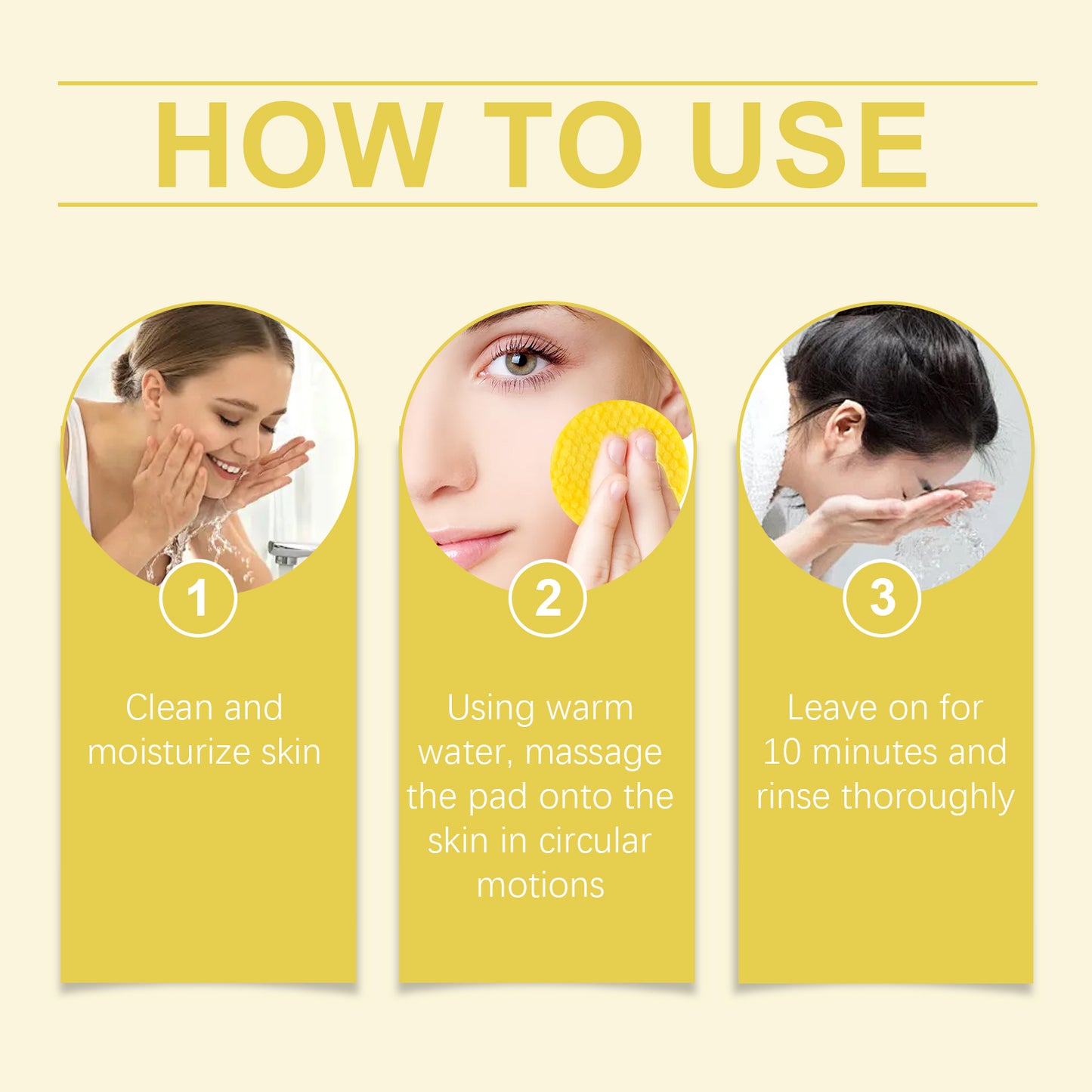 Fifuroes Turmeric Acid Cleansing Pad Facial Daily Cleansing Gentle Skin Care Moisturizing Skin Brightening Cleanser