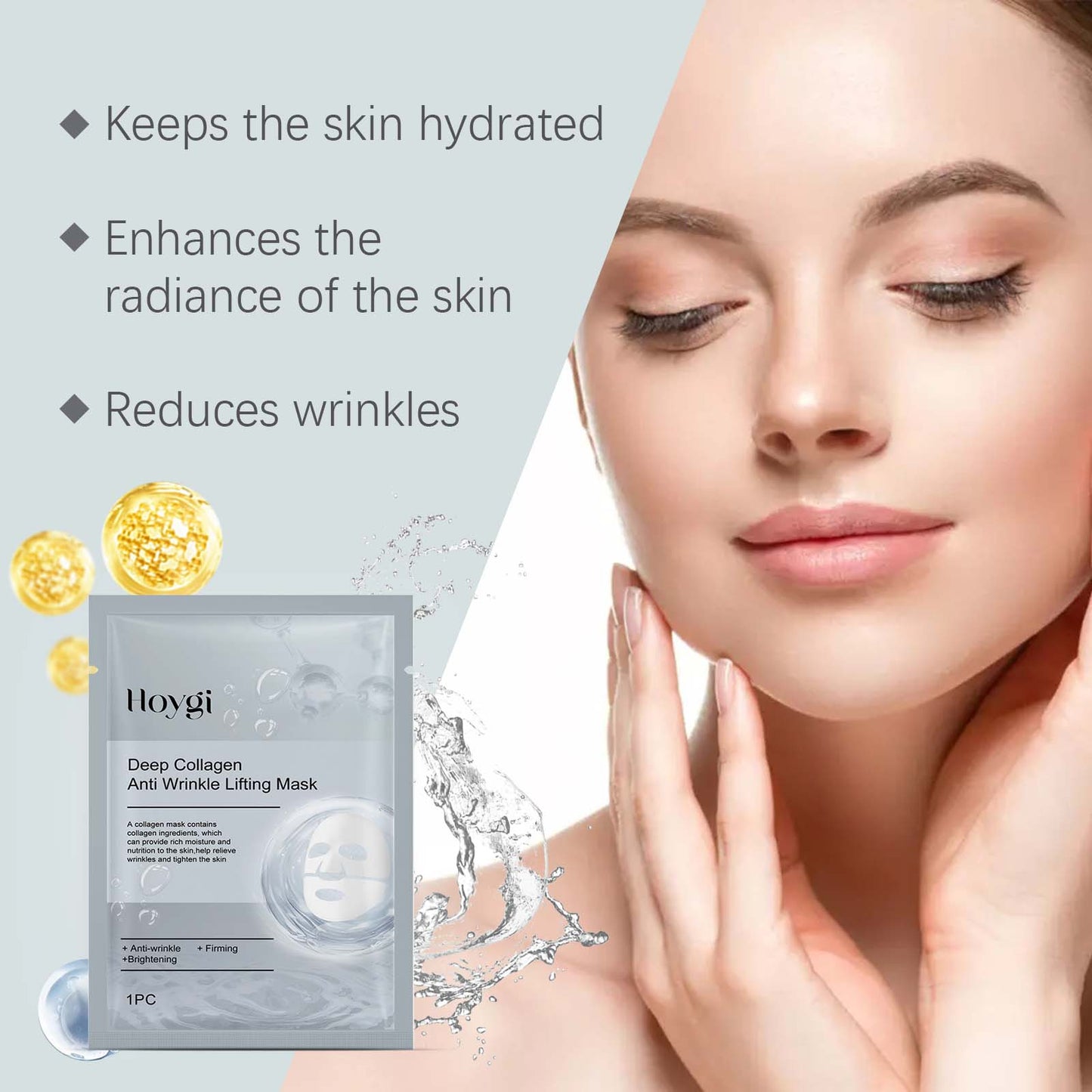 Fifuroes Collagen Anti-Wrinkle Mask, Facial Facial Moisturizing, Hydrating, Firming And Smoothing Fine Lines Mask