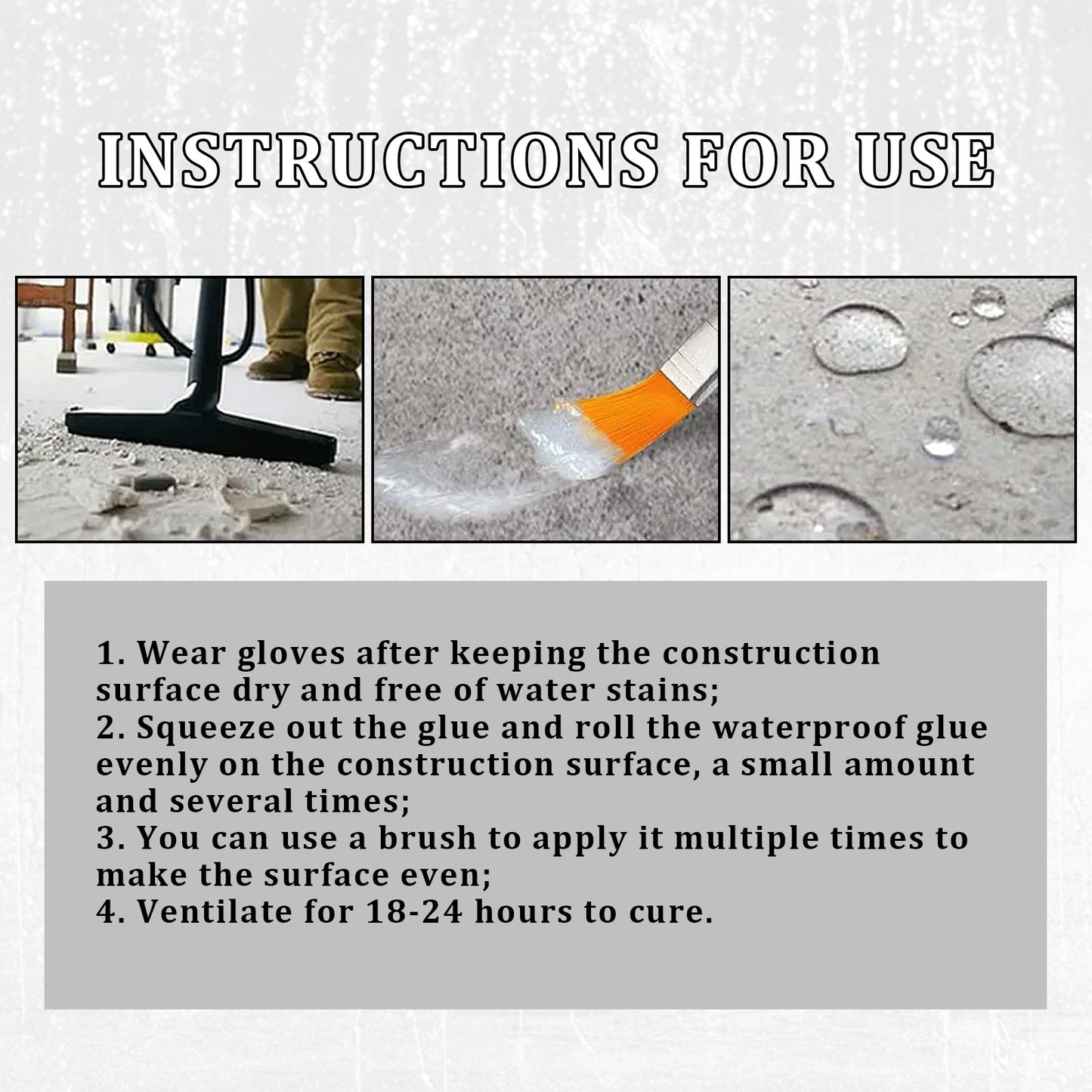 Fifuroes Roller Waterproof Glue, Home Waterproof Repair With Roller Brush Wear-Resistant Exterior Waterproof Paint