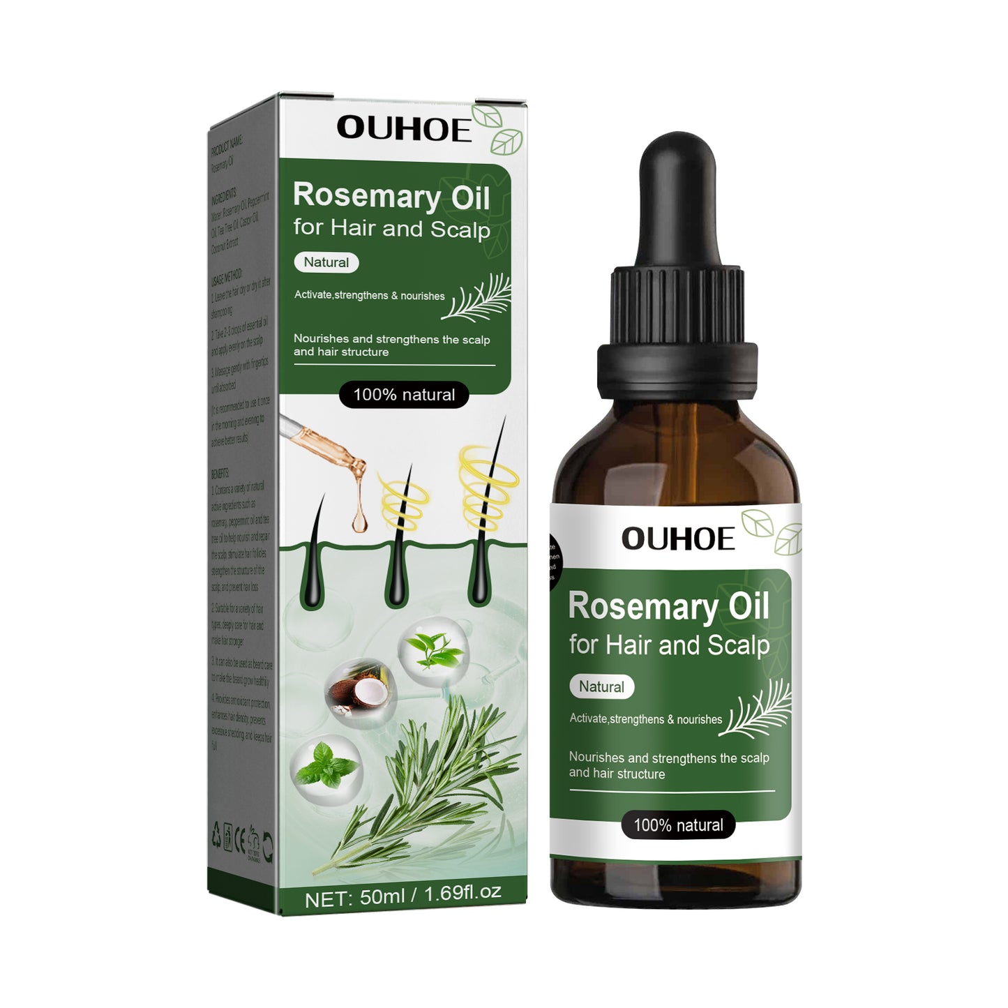 Fifuroes Hair Care Rosemary Oil, Anti-Loss Hair Nourish And Strengthen Hair Care Essential Oil