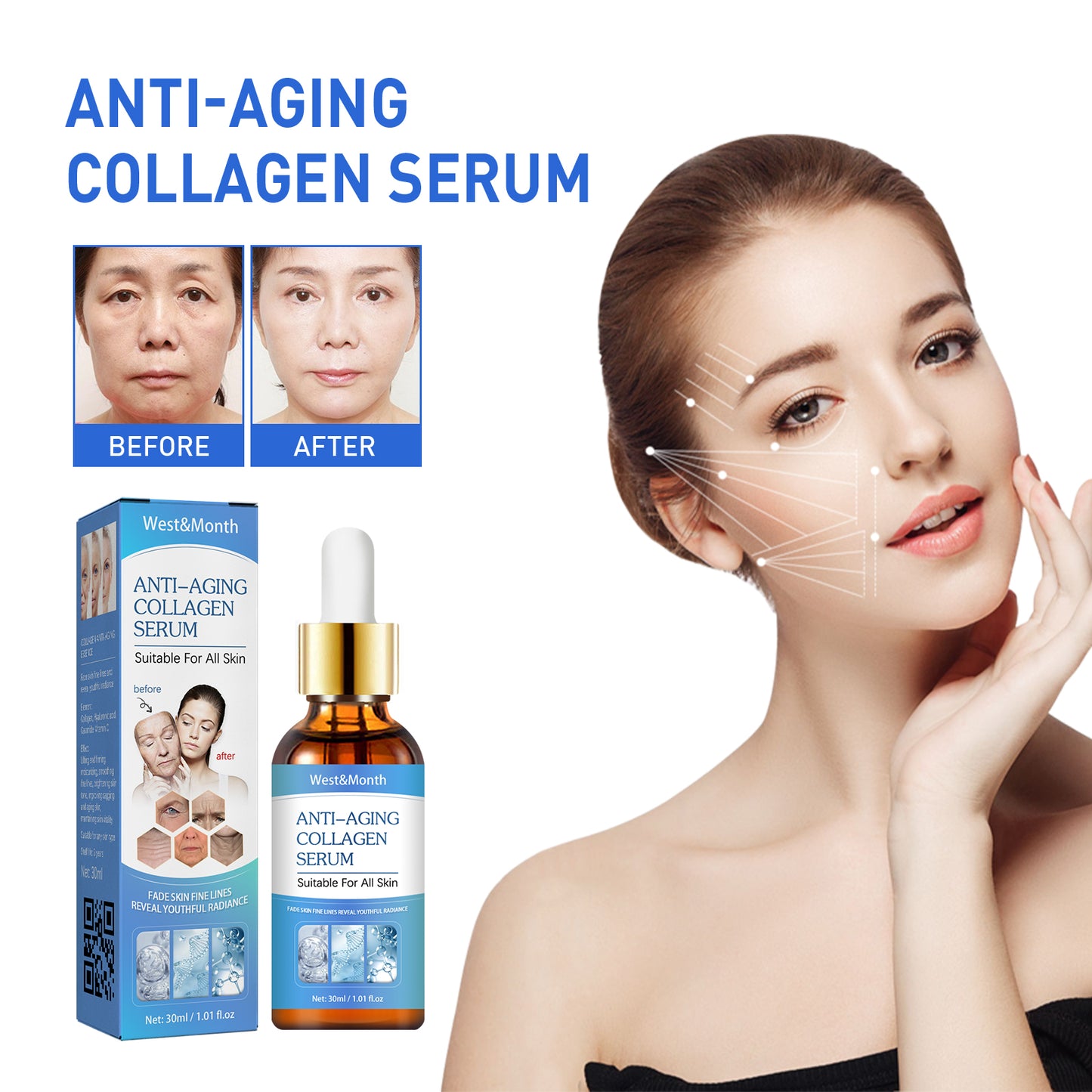Fifuroes Collagen Facial Essence Reduces Fine Lines, Tightens Skin And Improves Dull Skin