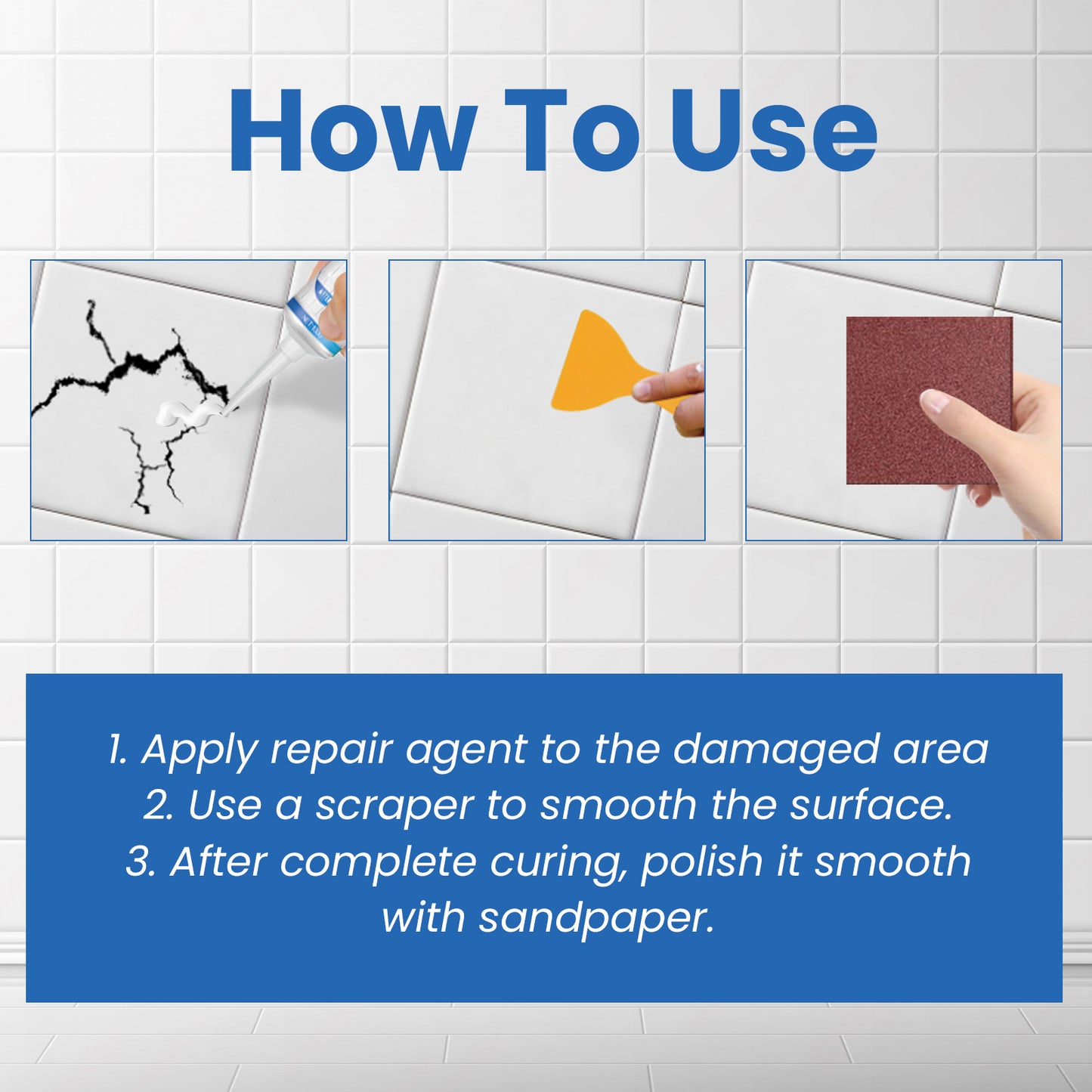 Fifuroes Tile Repair Glue, Bathtub Marble Furniture Floor Tile Toilet Crack Repair Glue Paste
