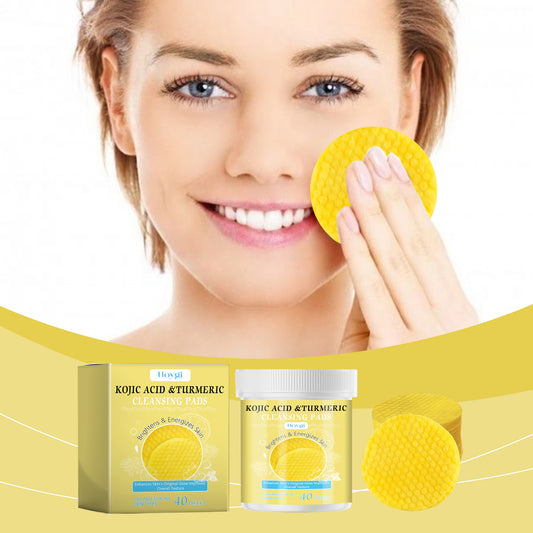 Fifuroes Turmeric Acid Cleansing Pad Facial Daily Cleansing Gentle Skin Care Moisturizing Skin Brightening Cleanser