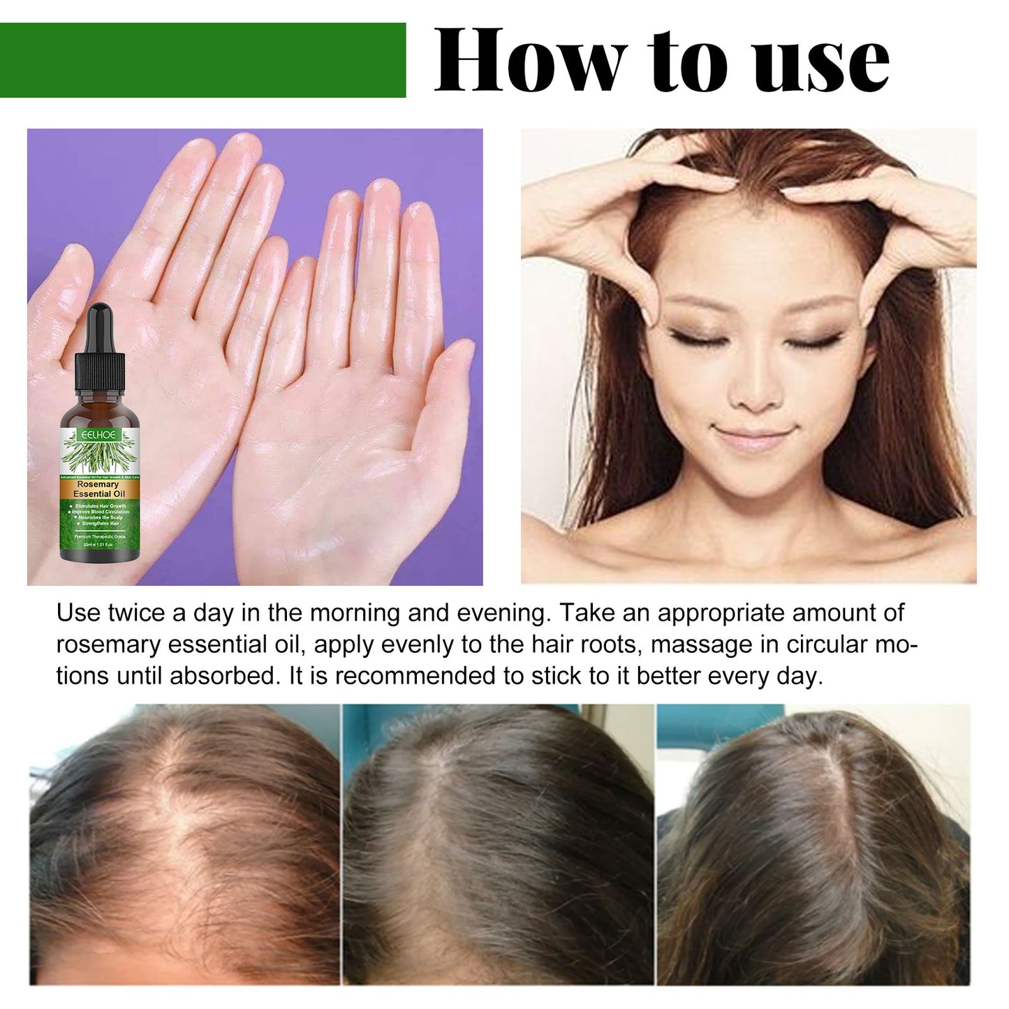 Fifuroes Rosemary Hair Essential Oil Gentle Scalp Care Soft Shine Natural Fluffy Hair Essential Oil