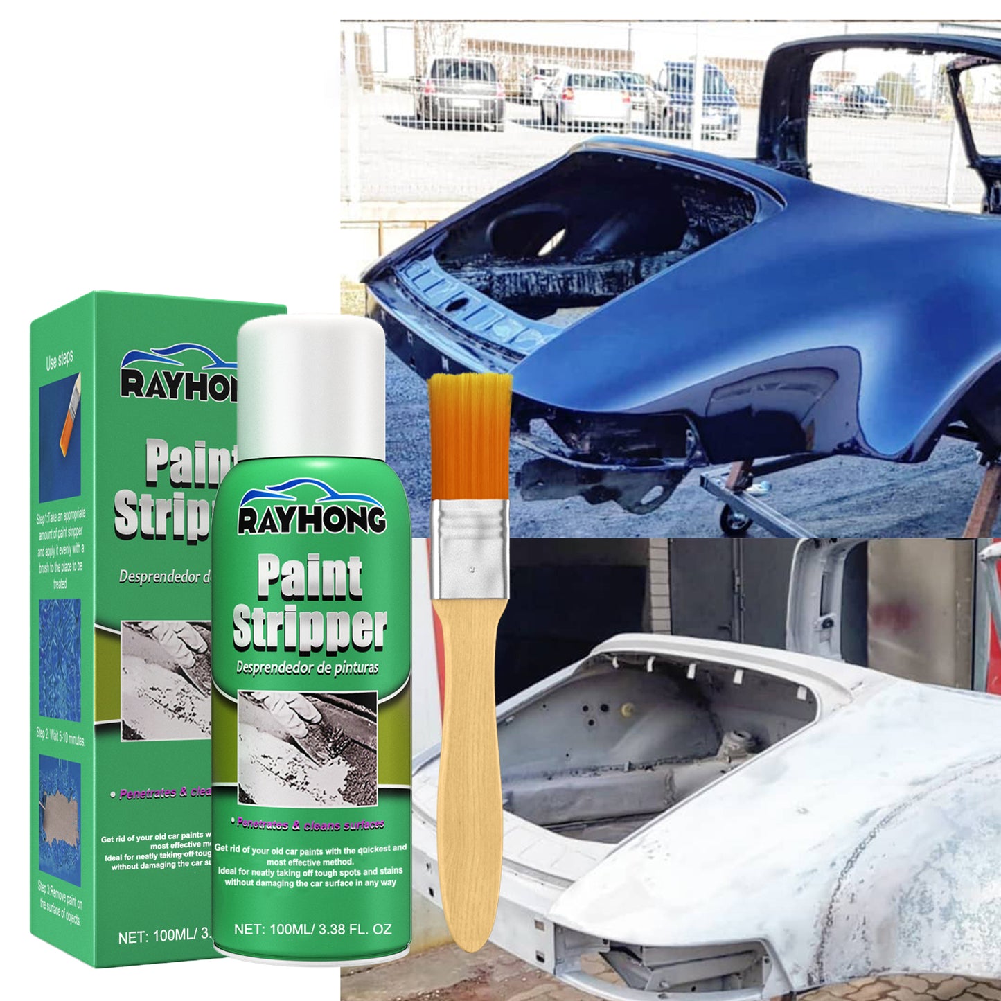 Fifuroes Paint Remover, Auto Wheel Stripping Metal Surface Paint Remover Non-Trace Cleaning Paint Remover