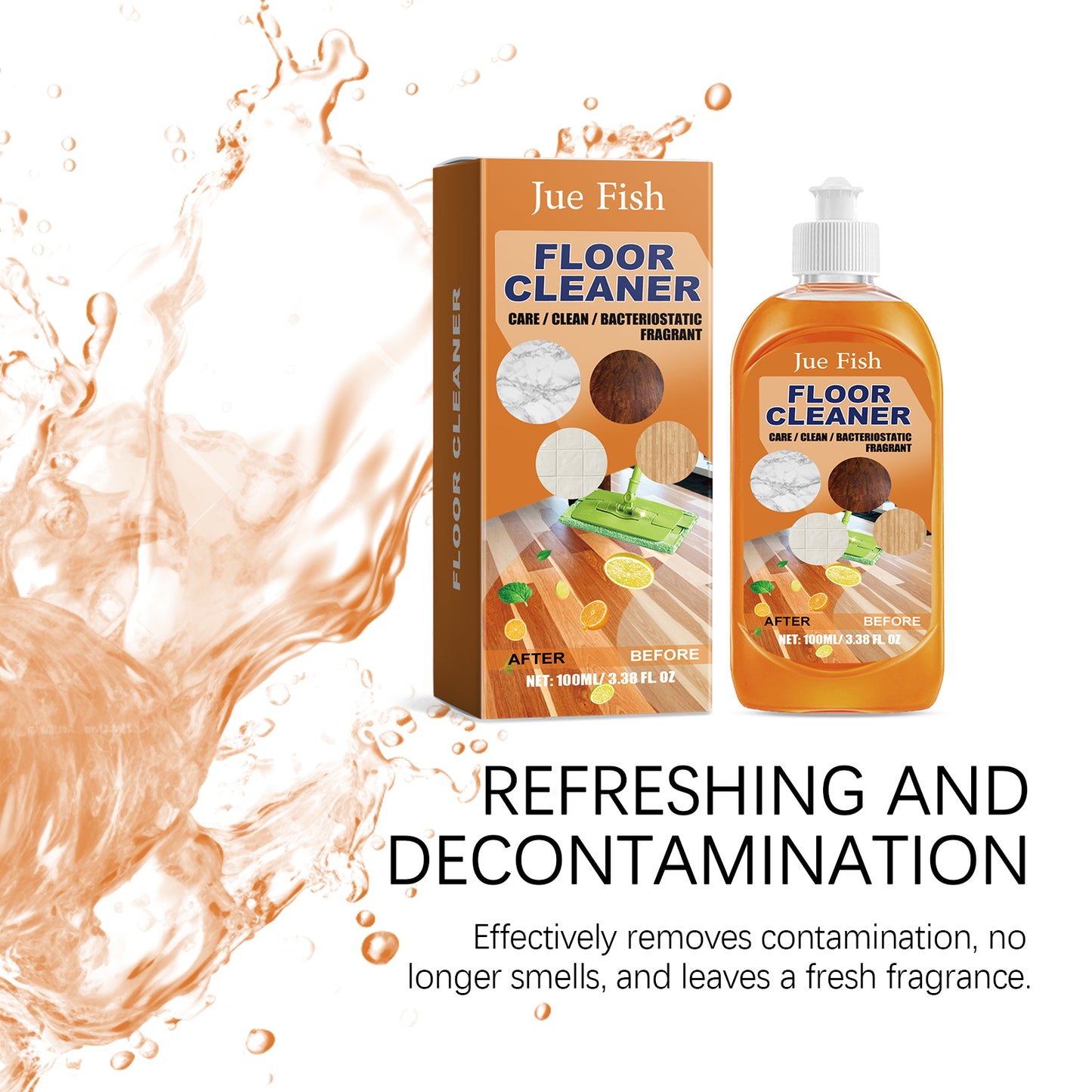 Fifuroes Floor Cleaner, Wood Floor Cleaning Polishing Brightening Strong Decontamination Descaling Tile Cleaner