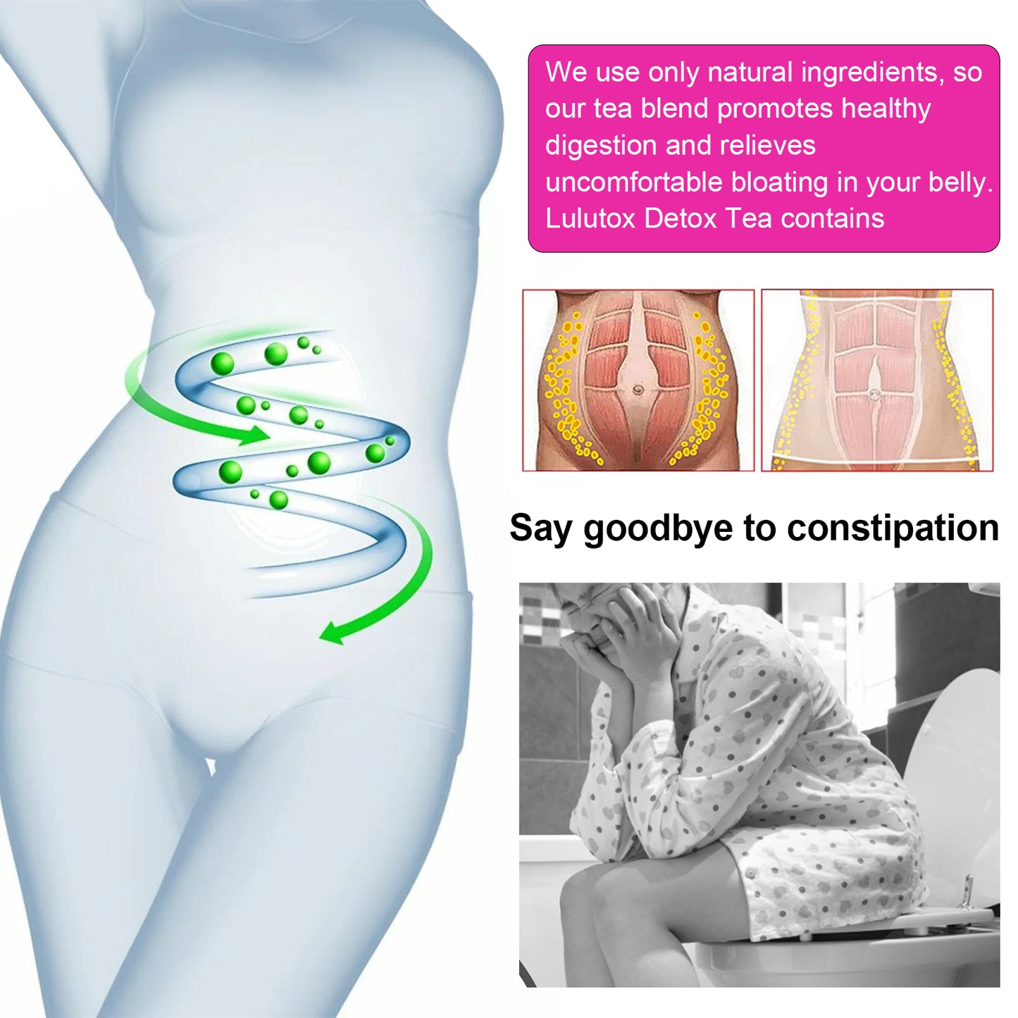 Fifuroes Slimming Tea, Slimming Tummy Firming Body Health Women's Light Body Shaping Green Tea