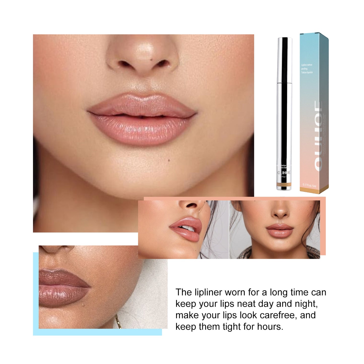 Fifuroes Peel Lip Liner, Plump Lip Lines Show Lip Color Without Makeup Peeling Lip Liner