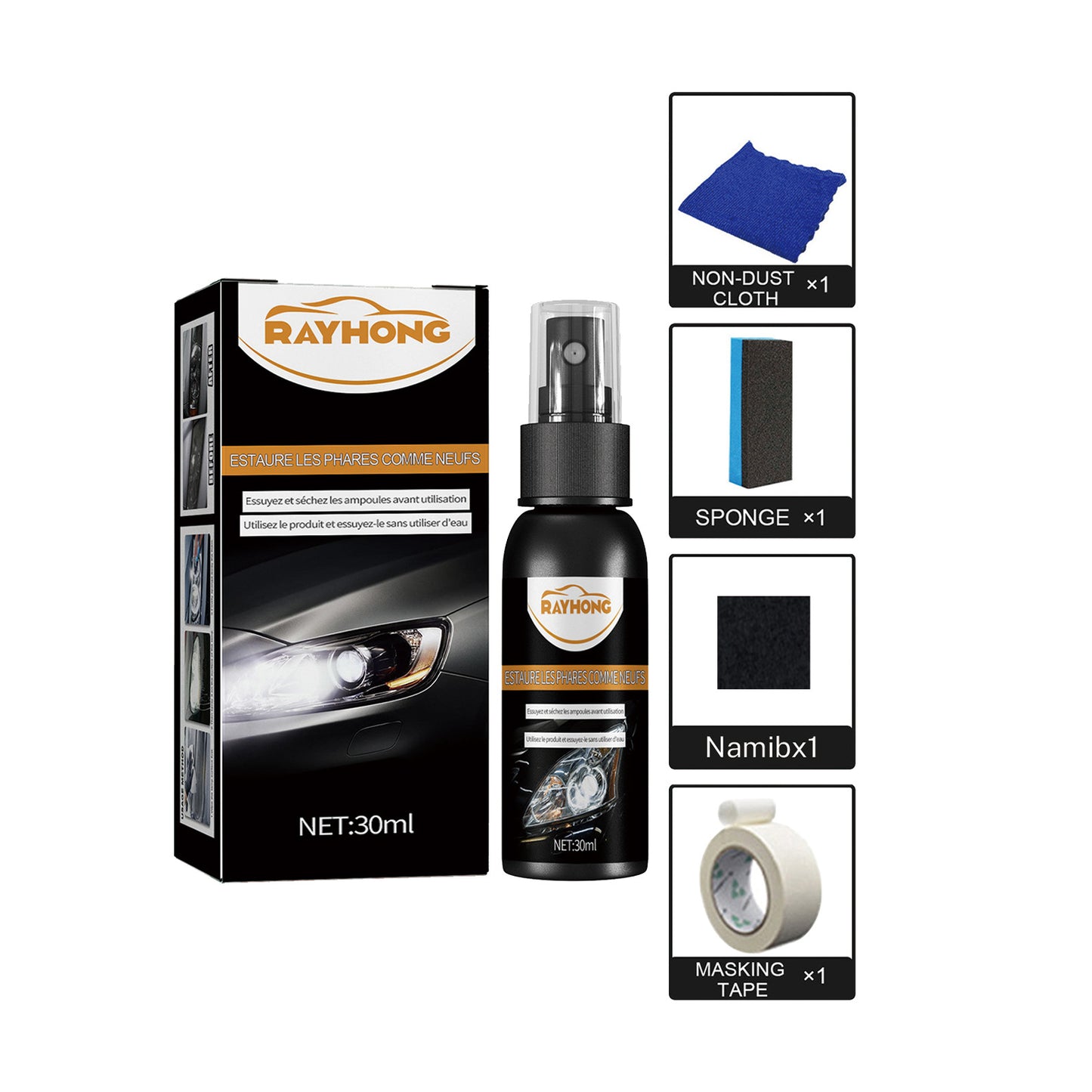 Fifuroes Car Headlight Scratch Repair Spray, Reconditioning Spray For Headlamp Crystal Plated Vehicles