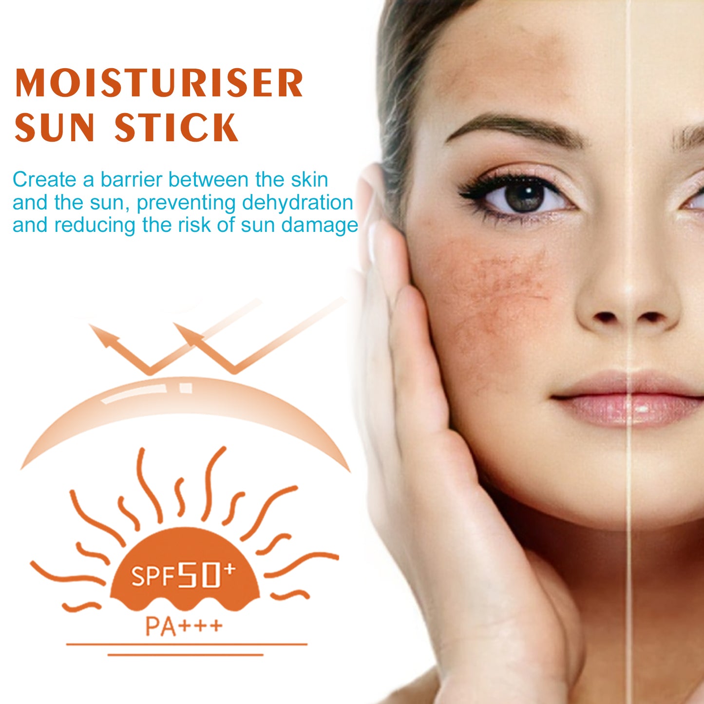 Fifuroes Moisturizing Protection Stick, Protection Refreshing Waterproof Anti-sweat Anti-UV Cream
