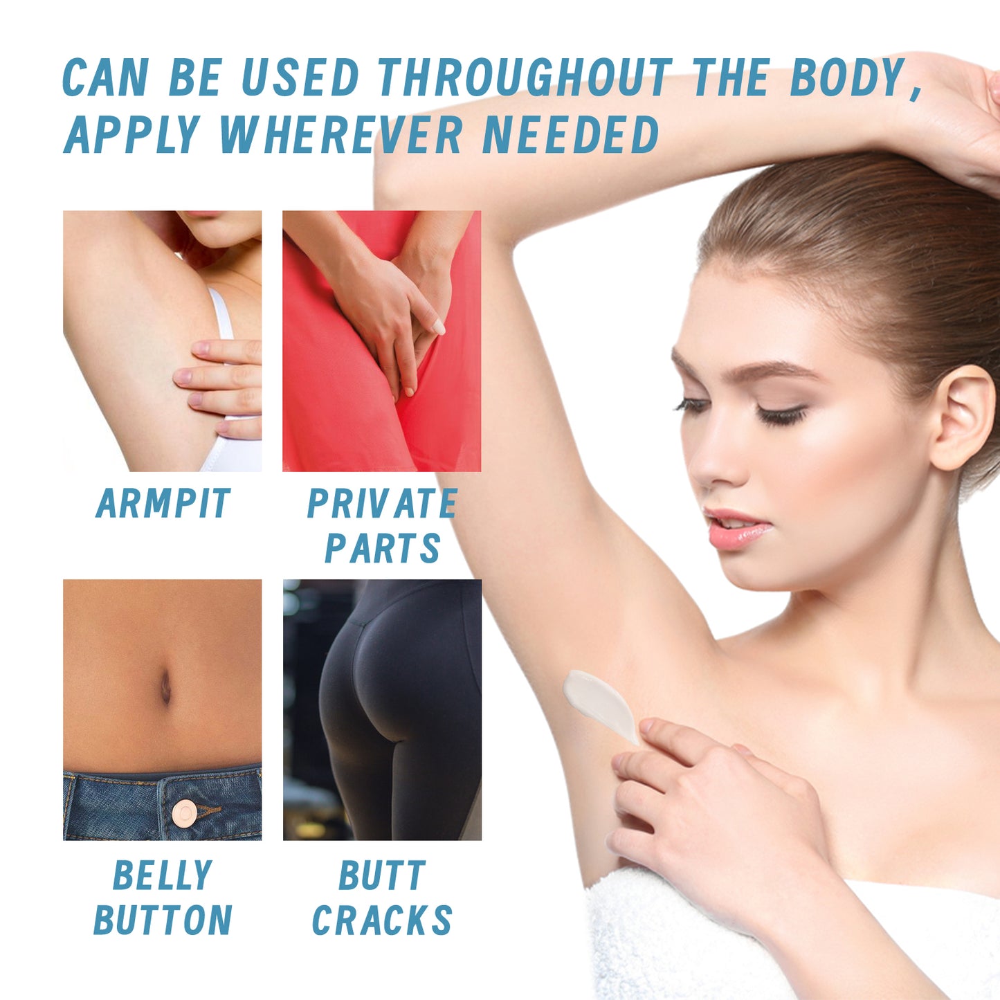Fifuroes Whole Body Deodorant, Long Lasting Fragrance Clean Body Odor Body Odor Sweat Refreshing Fragrance Care Cream