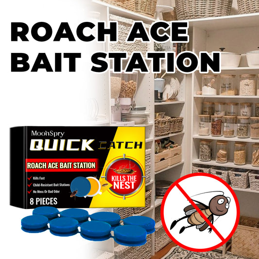 Fifuroes Roach Ace Bait Station, Insect-Repellent Cockroach Bait Kitchen Home Cockroach Elimination Whole Nest End Cleaner
