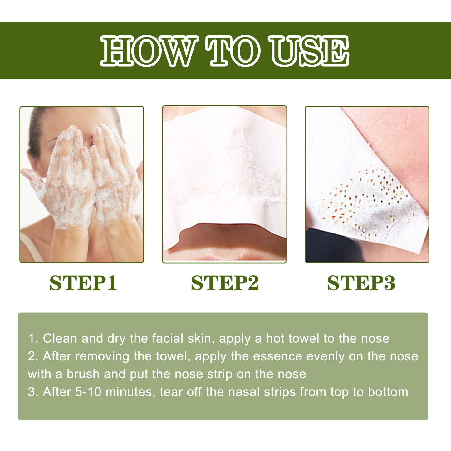 Fifuroes Blackhead Removing Serum Suit, Clean Pores Fine Oil Control Clean Repair Acne Blackhead Nose Patch