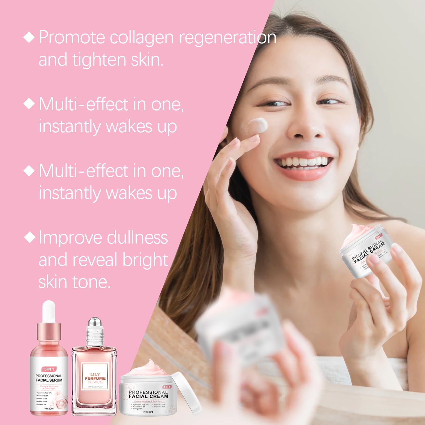 Fifuroes Pink Romantic Pleasure Skin Care Gift Box, Moisturizing And Moisturizing Skin Romantic Fragrance Body Care