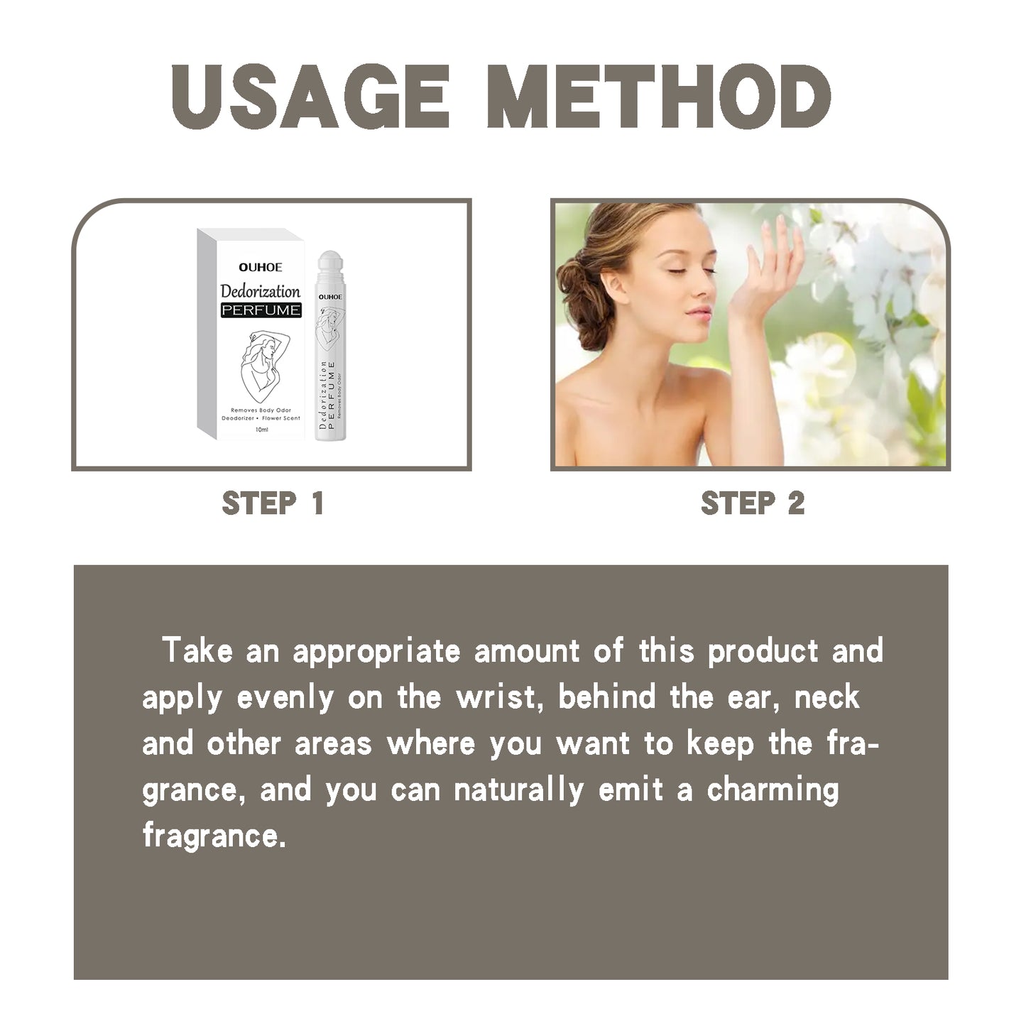 Fifuroes Deodorant Roll-On Perfume, Relives Underarm Body Odor Refreshing Anti-Perspirant Natural Fragrance Portable Perfume