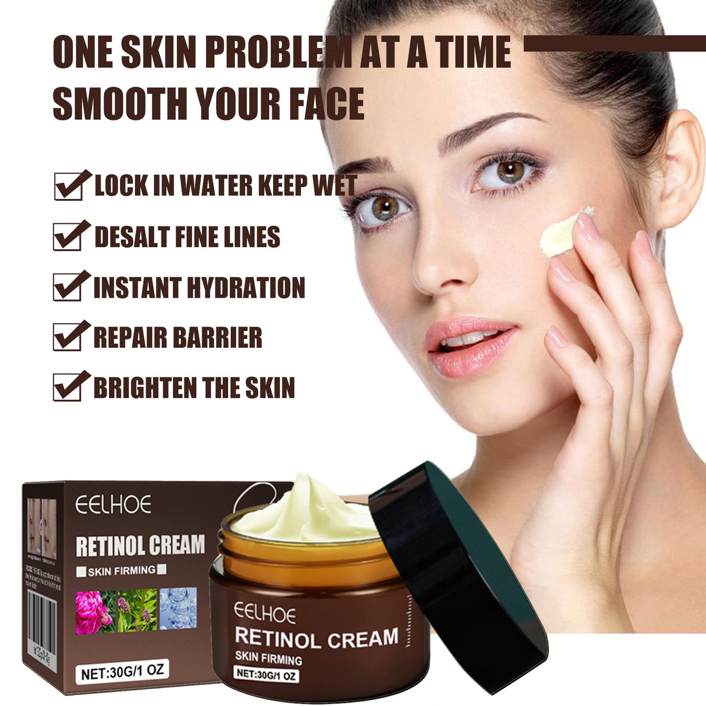 Fifuroes Retinol Cream, Anti-Aging Firming Brightening Moisturizing Facial Skin Care Cream