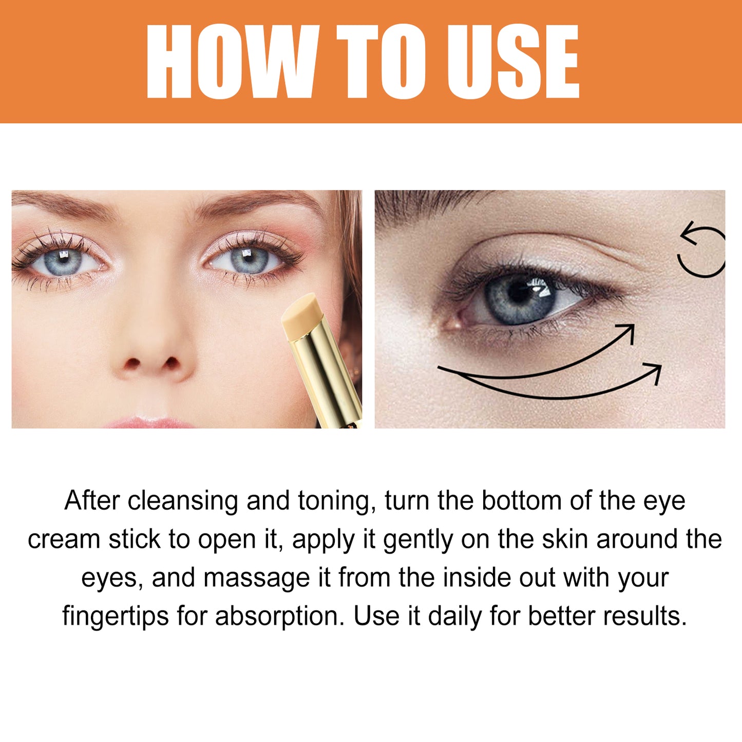 Fifuroes Revive + Glow Vitamin C Eye Balm, Dark Circles Repair Moisturizing Firming Eye Cream Stick