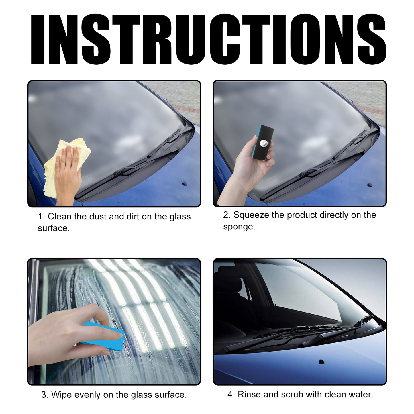 Fifuroes Glass Oil Film Remover Decontamination Rain-Proof Car Front Windshield Window Oil Film Remover