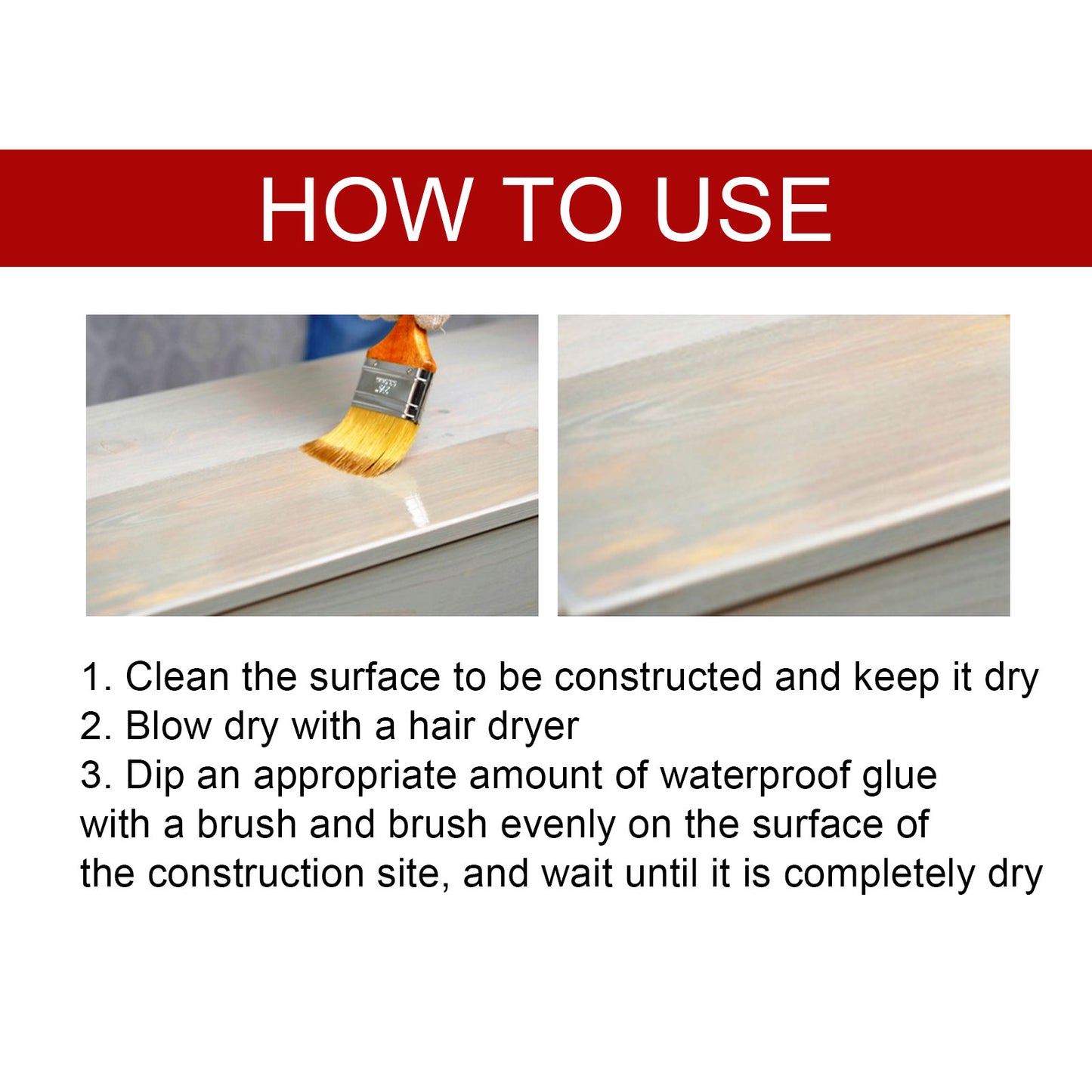 Fifuroes Transparent Leak Repair Waterproof Glue, Free Smashing Brick Toilet Kitchen Floor Tile Paint Waterproofing Agent