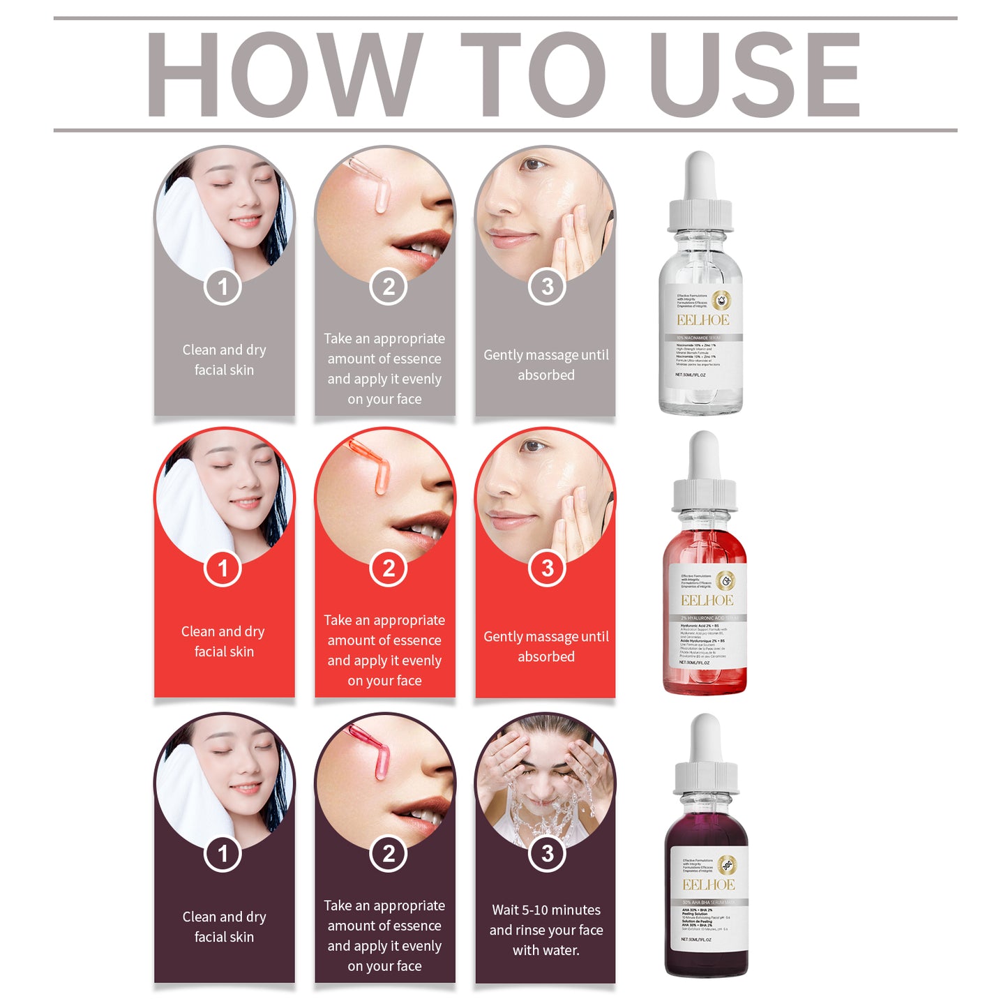 Fifuroes Acne Set Facial Cleansing Acne Repair Skin Whitening Acne Print Essence Mask Set