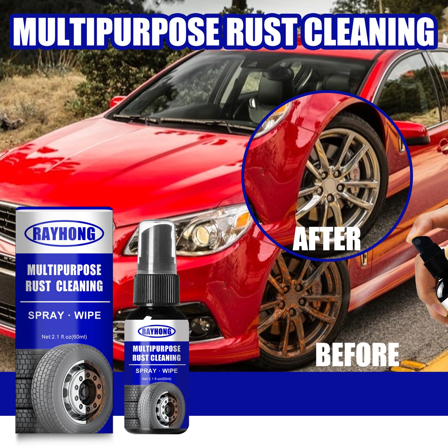 Fifuroes Multipurpose Rust Cleaning, Metal Door And Window Cleaning Rust Remover Screws Bolt Loosening Rust Remover Converter