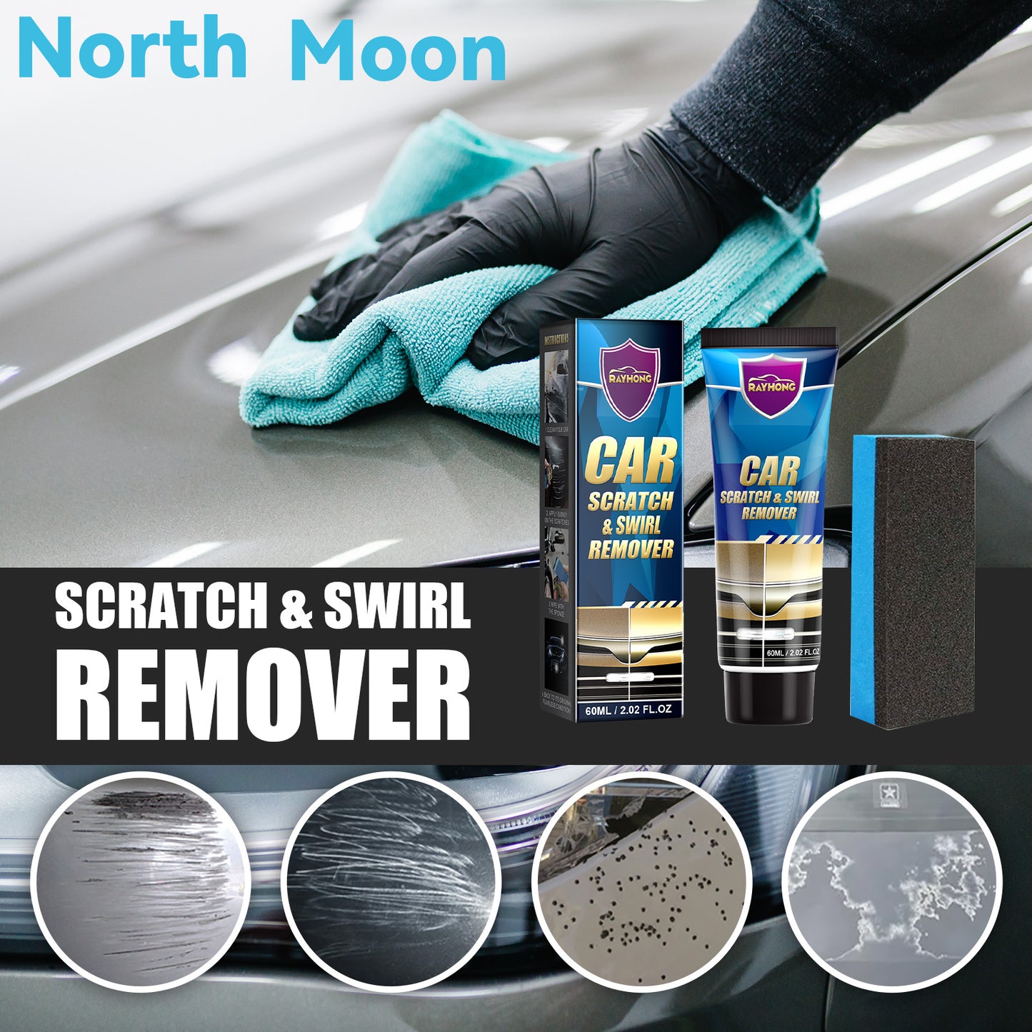 Fifuroes Car Scratch Repair Cream, Car Maintenance Refurbishment Paint Scratches Scratches Polishing Paint Repair Paste