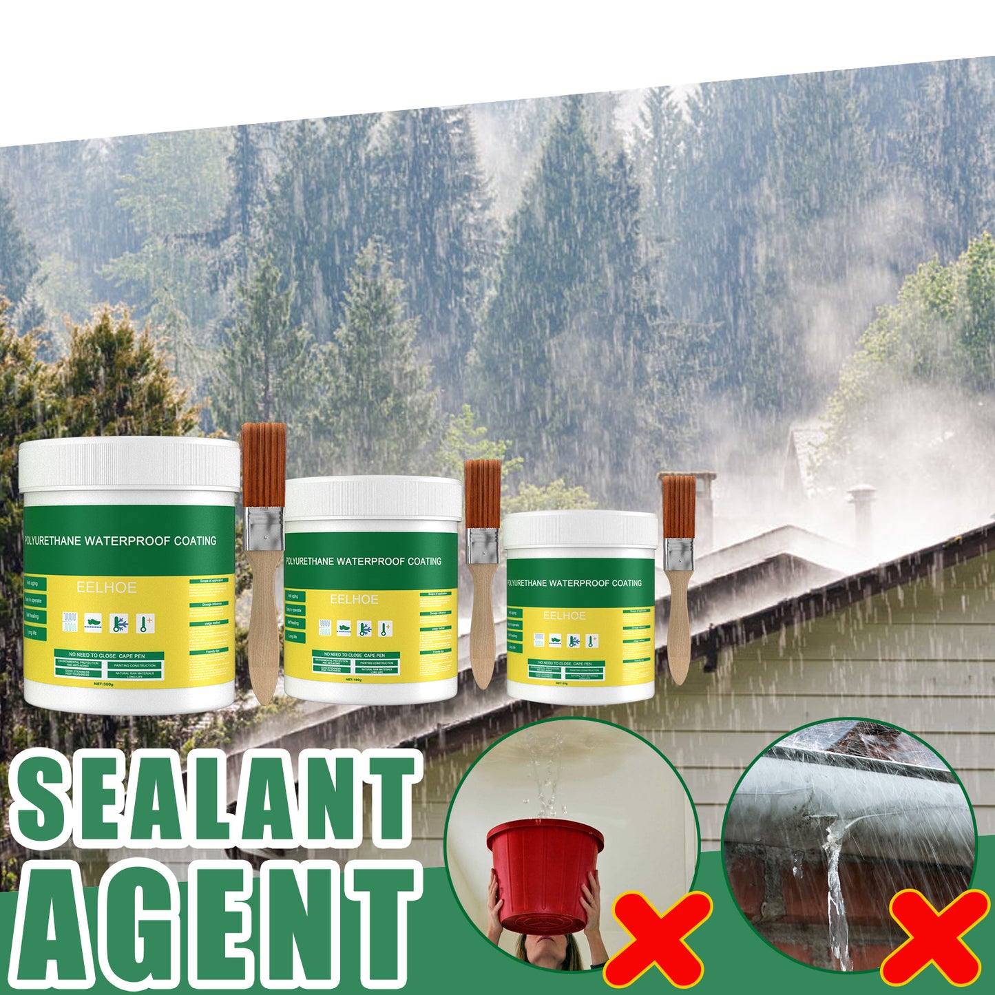 Fifuroes Floor Leak Waterproof Adhesive, Exterior Wall Bathroom Toilet Waterproofing Agent Brick Wall Permeable Paint