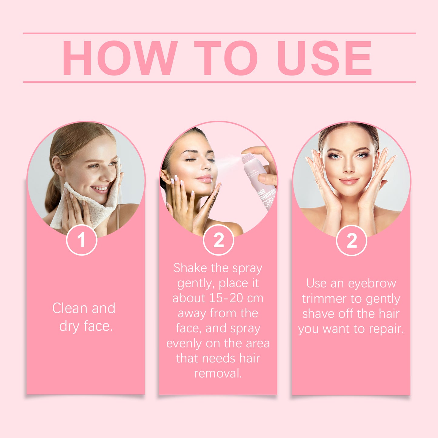 Fifuroes Facial Hair Removal Spray, Easily Softens Hair Facial Cleansing And Gentle Hair Removal Spray