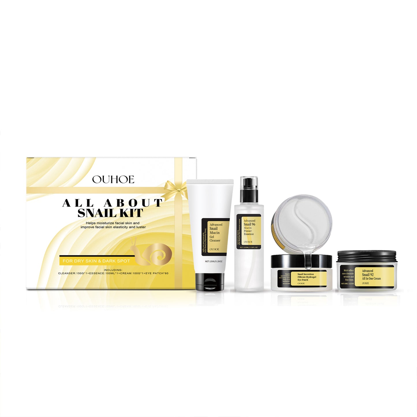 Fifuroes  Snail Facial Care Gift Box, Nourishing And Repairing Skin, Moisturizing And Hydrating Delicate Gift Box Packaging