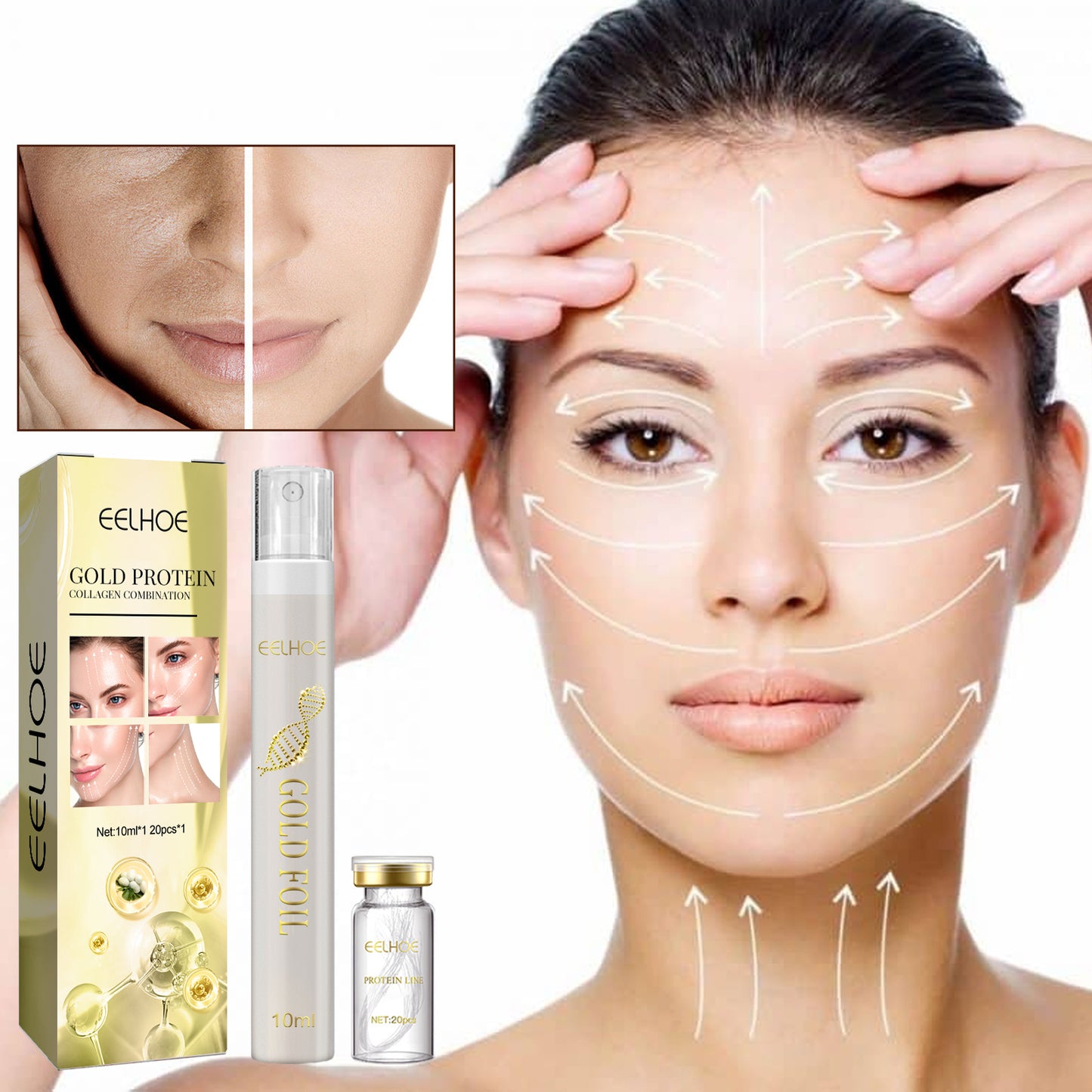 Fifuroes Protein Line Firming And Lifting Set, Face Smoothing Fine Lines Shaping And Firming Skin Moisturizing Serum