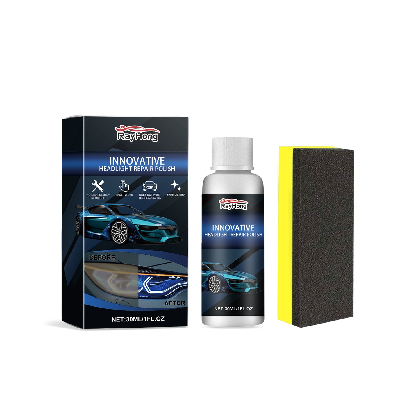 Fifuroes Car Headlight Repair Fluid, Vehicle Light Plating Crystal Reconditioning Agent Tool Vehicle Headlight Coating Reconditioning Agent