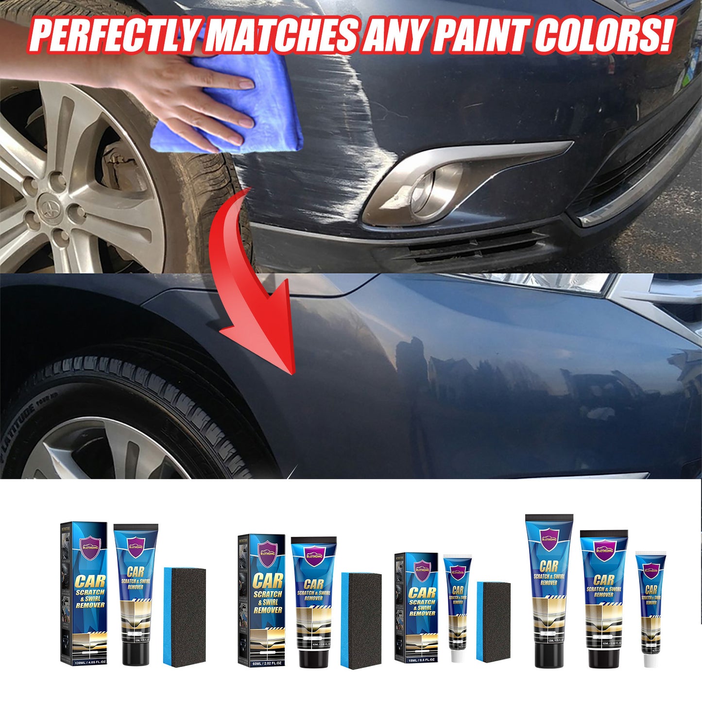 Fifuroes Car Scratch Repair Cream, Car Maintenance Refurbishment Paint Scratches Scratches Polishing Paint Repair Paste