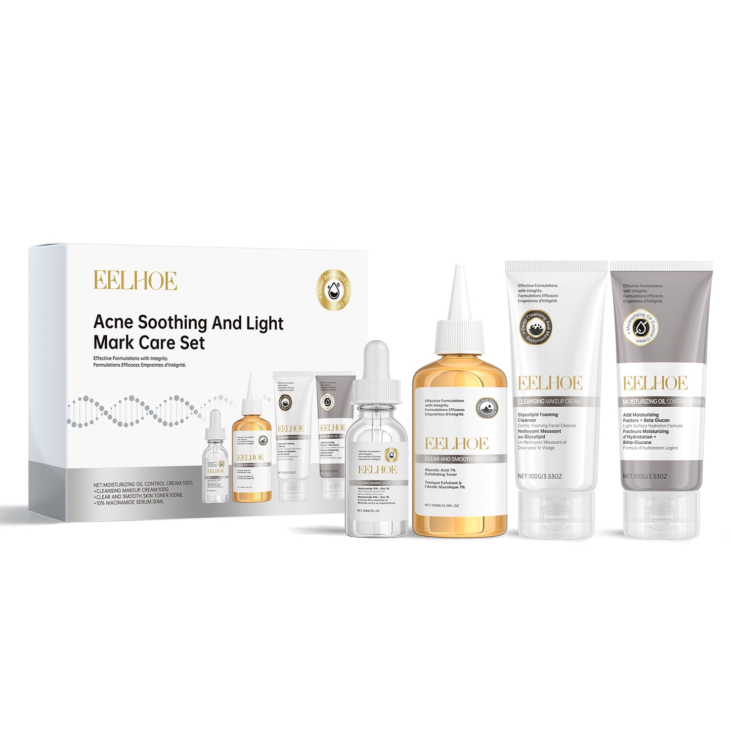 Fifuroes Acne Care Set Brightening Skin Gentle Moisturizing Repair Skin Moisturizing facial set