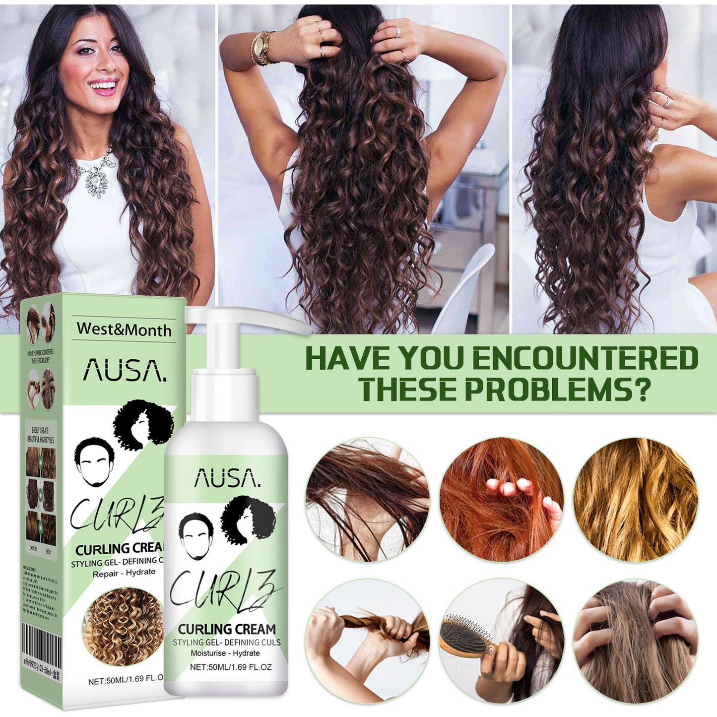 Fifuroes Curly Hair Elastin, Moisturizing Curly Hair Styling Fluffy Elastic Strong Hair Smoothing Frizz And Hair Care