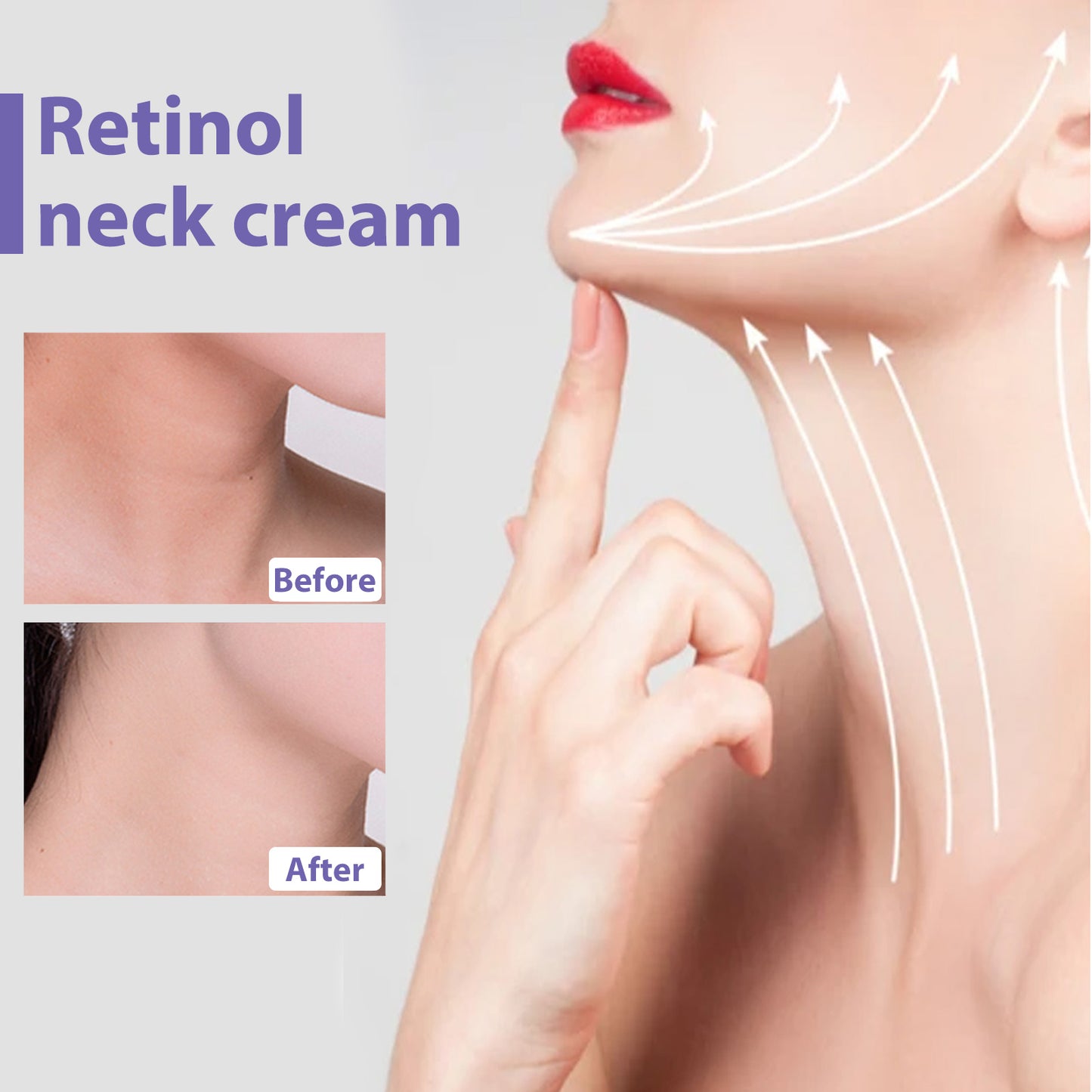 Fifuroes Retinol Neck Cream, Reduces Neck Lines, Moisturizes And Tightens Neck Skin Neck Massage Cream