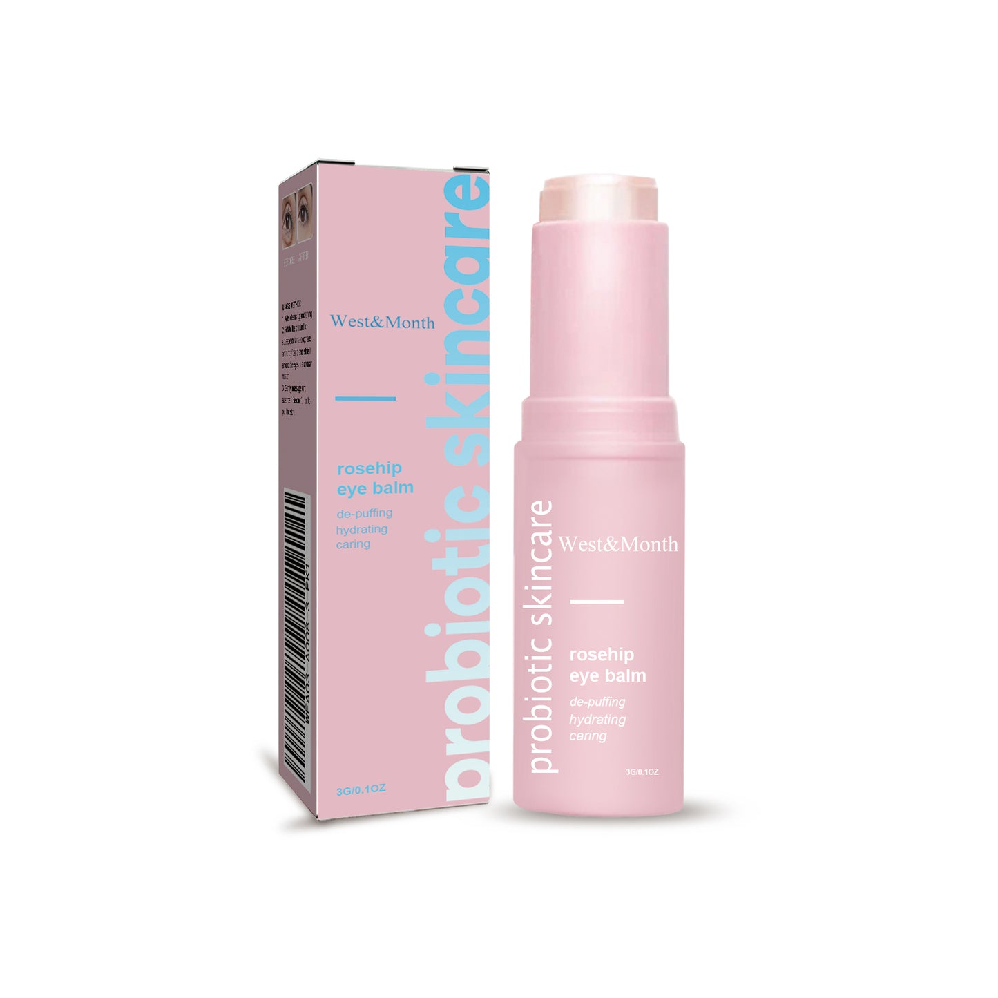 Fifuroes Rosehip Eye Cream Stick, Eye Area Moisturizing Light Line Dark Circles Lift Firming Eye Cream