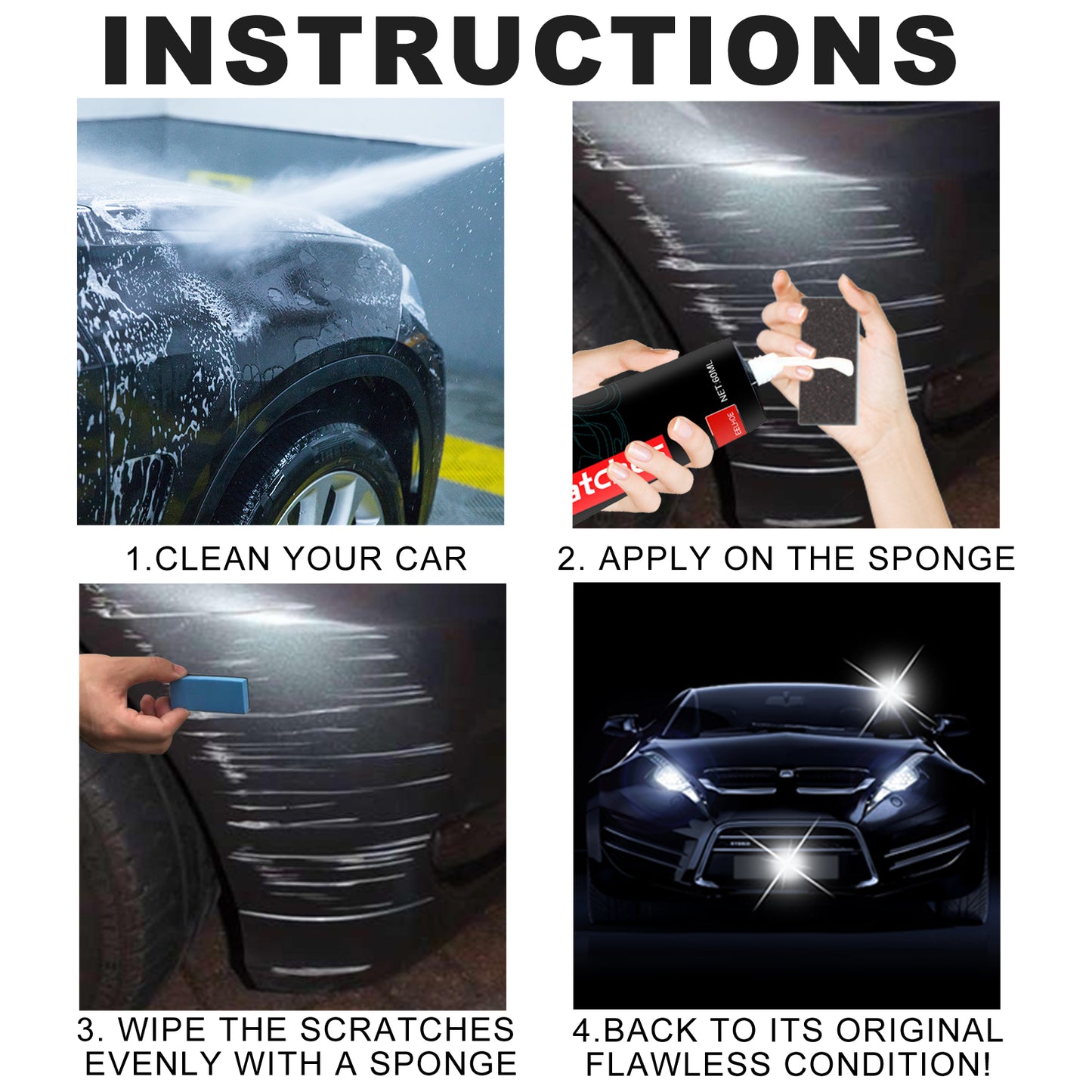 Fifuroes Scratches Remover, Paint Cleaning Decontamination Wax Scratch Retreading Paste Repair Car Wax