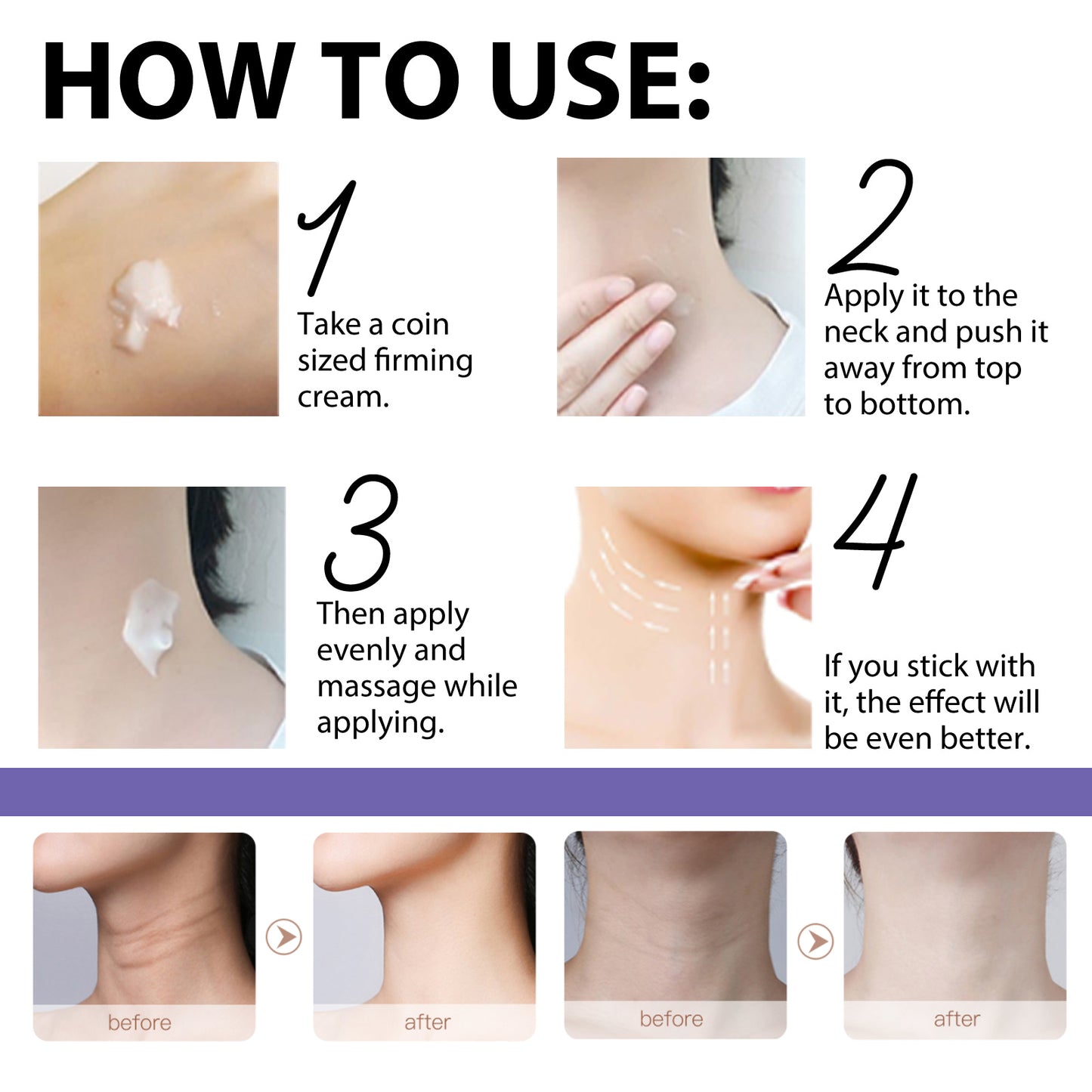 Fifuroes Retinol Neck Cream, Reduces Neck Lines, Moisturizes And Tightens Neck Skin Neck Massage Cream