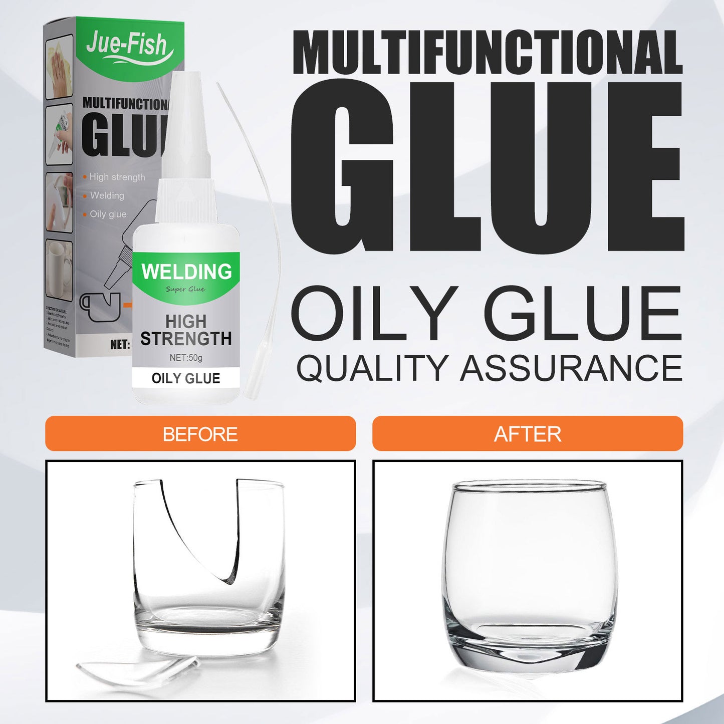 Fifuroes Multi-Functional Ceramic Waterproof Transparent Glue, Glass Wood Special Quick-Drying Glue Universal Glue