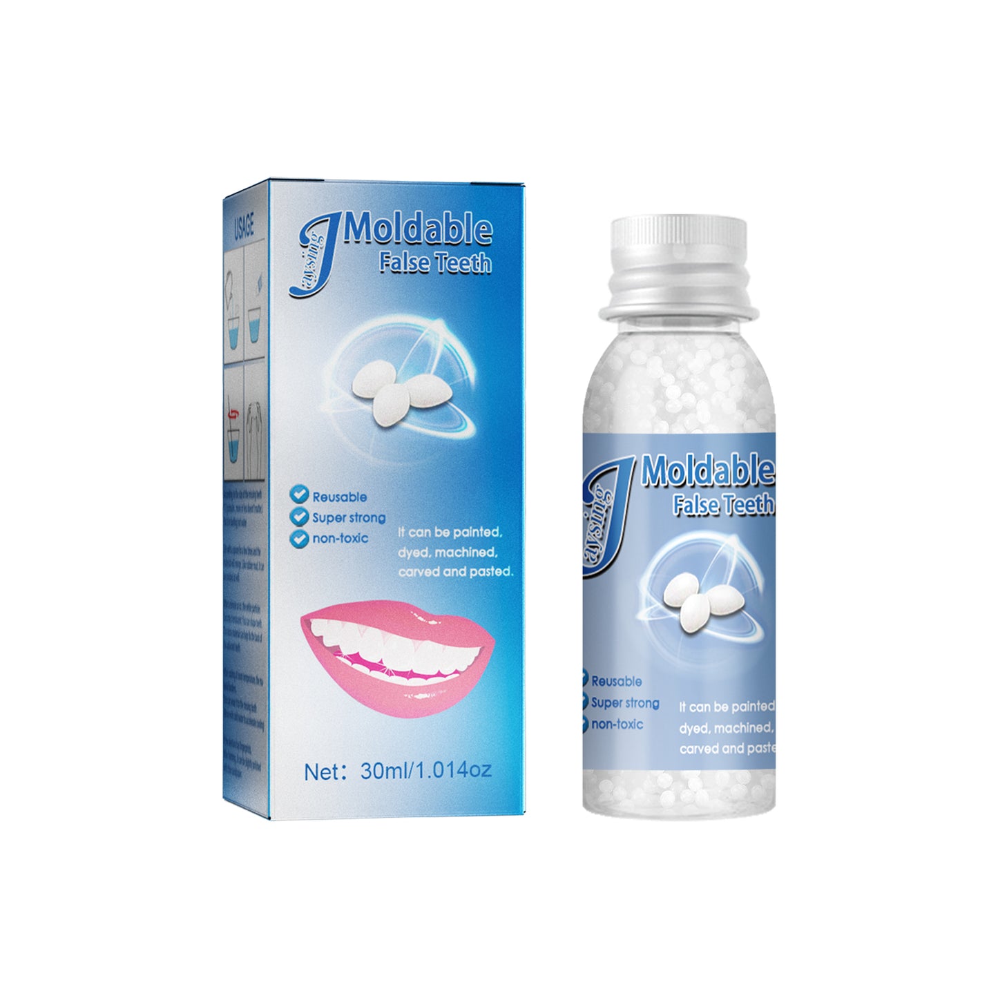 Fifuroes Moldable False Teeth, Film And Television Makeup Dentures Modified Dentures False Dentures Broken Teeth Temporary Dentures