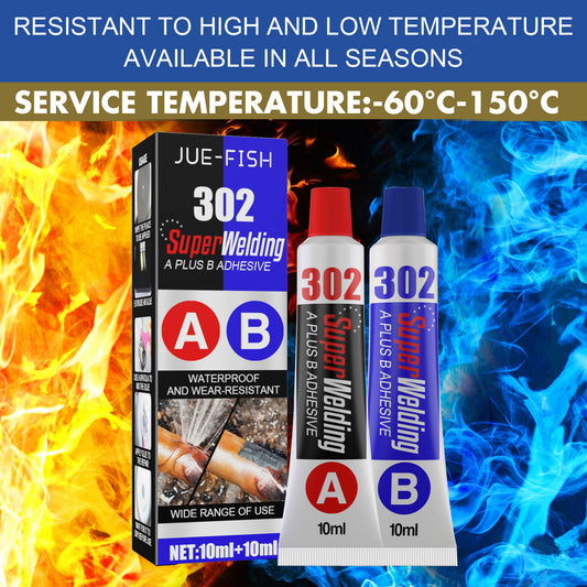 Fifuroes AB Casting Glue, Fast Drying Metal Tank Repair High Temperature Casting Glue